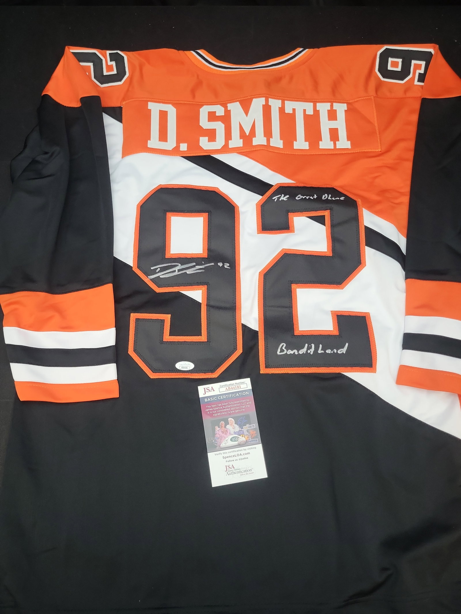 I03559 | Dhane Smith Signed Buffalo Bandits NLL Lacrosse Jersey with Inscriptions and JSA (1 of 8)