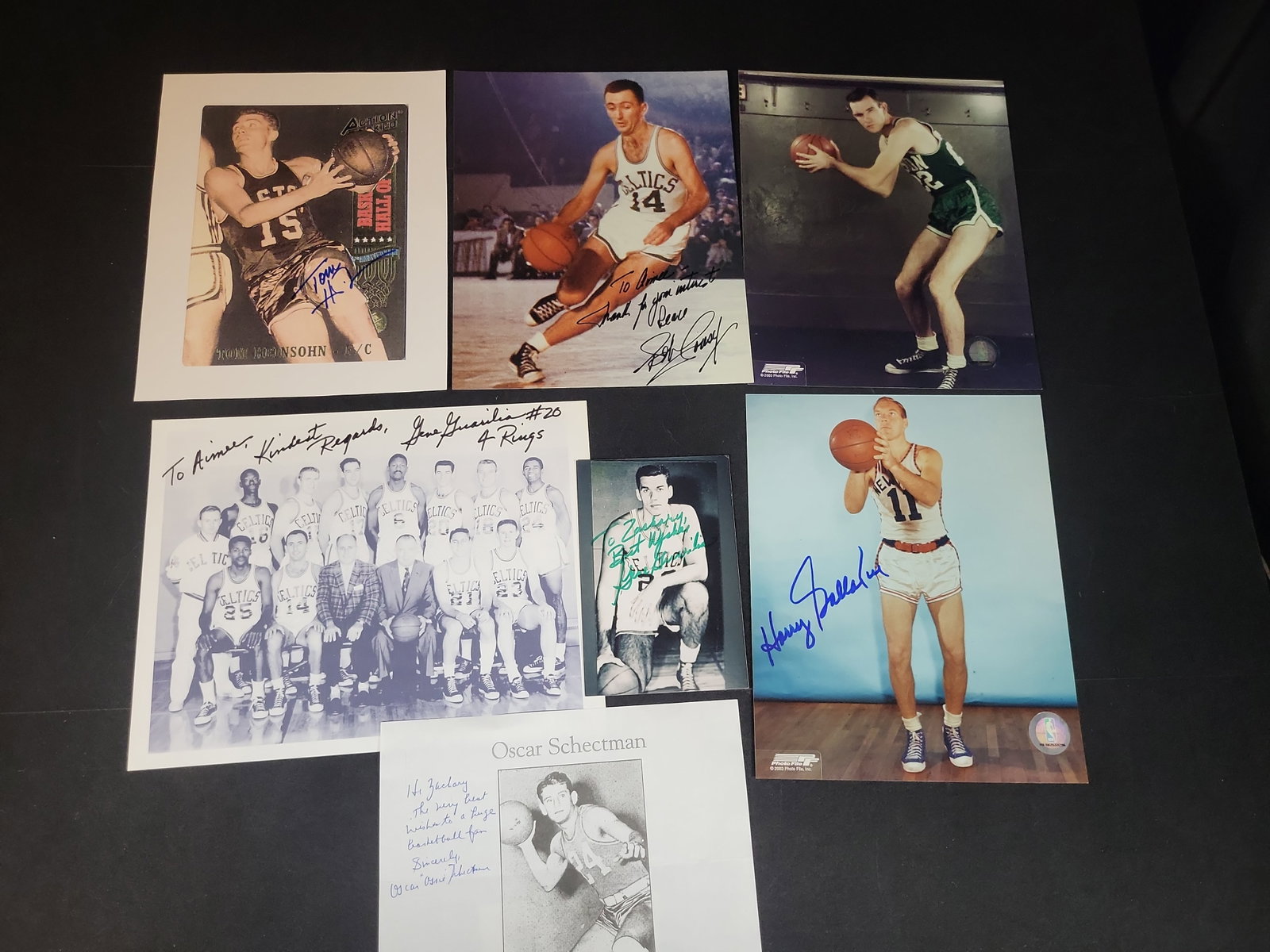 I03036 | A Collection of Seven Signed Basketball Photographs and Ephemera Including Boston Celtics (1 of 6)