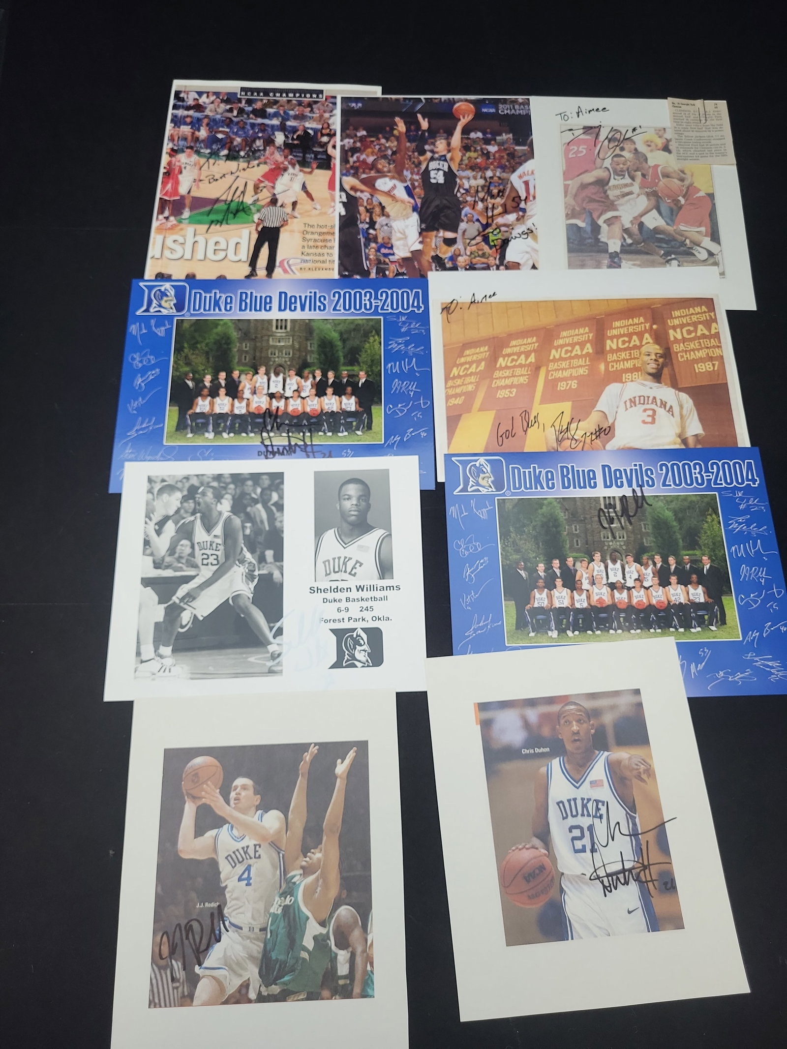 I03008 | A Collection of Autographed NCAA Men's Basketball Photographs and Memorabilia (1 of 10)