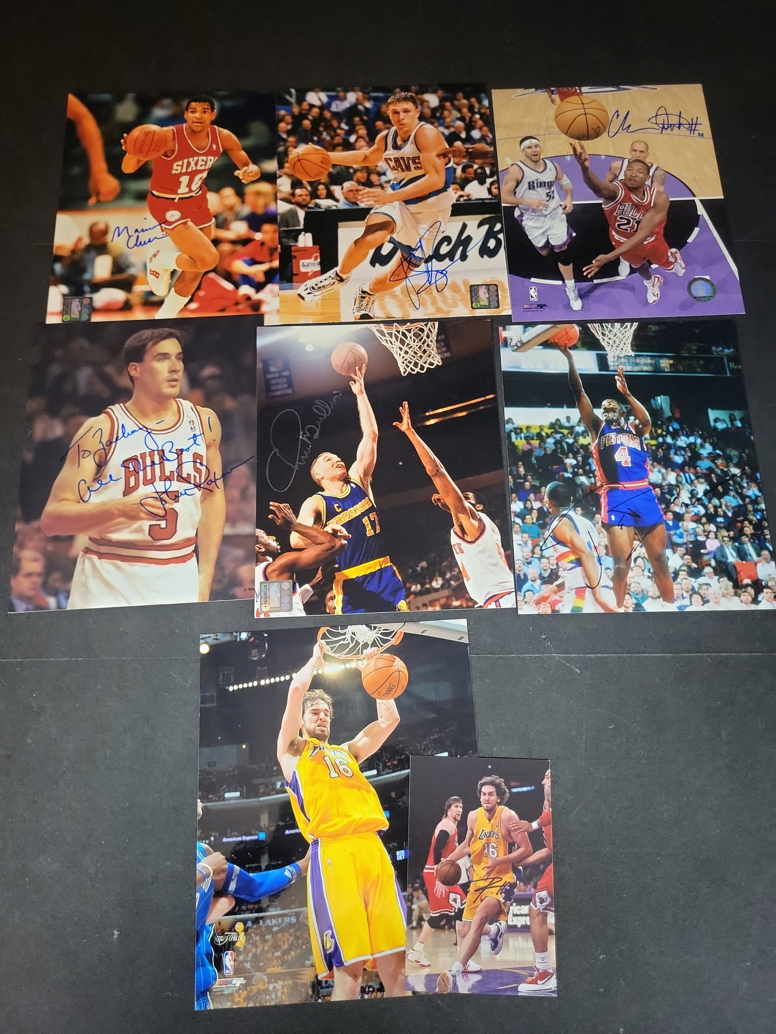 I03033 | Collection of Eight Signed and Unsigned NBA Basketball Photographs Including Joe Dumars and (1 of 8)