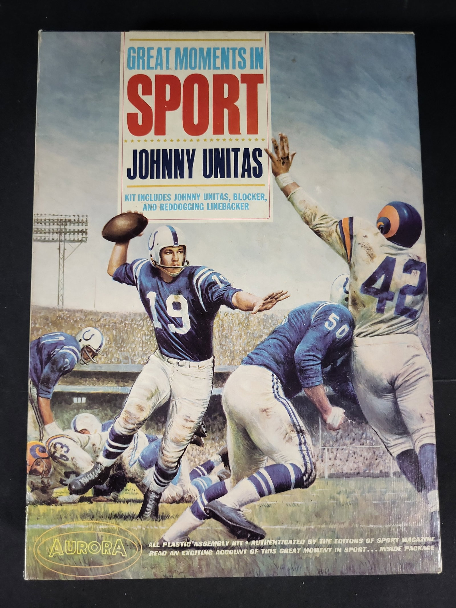 I03205 | 1965 Aurora Great Moments in Sport Johnny Unitas Plastic Assembly Model Kit No. 864-198 (1 of 6)
