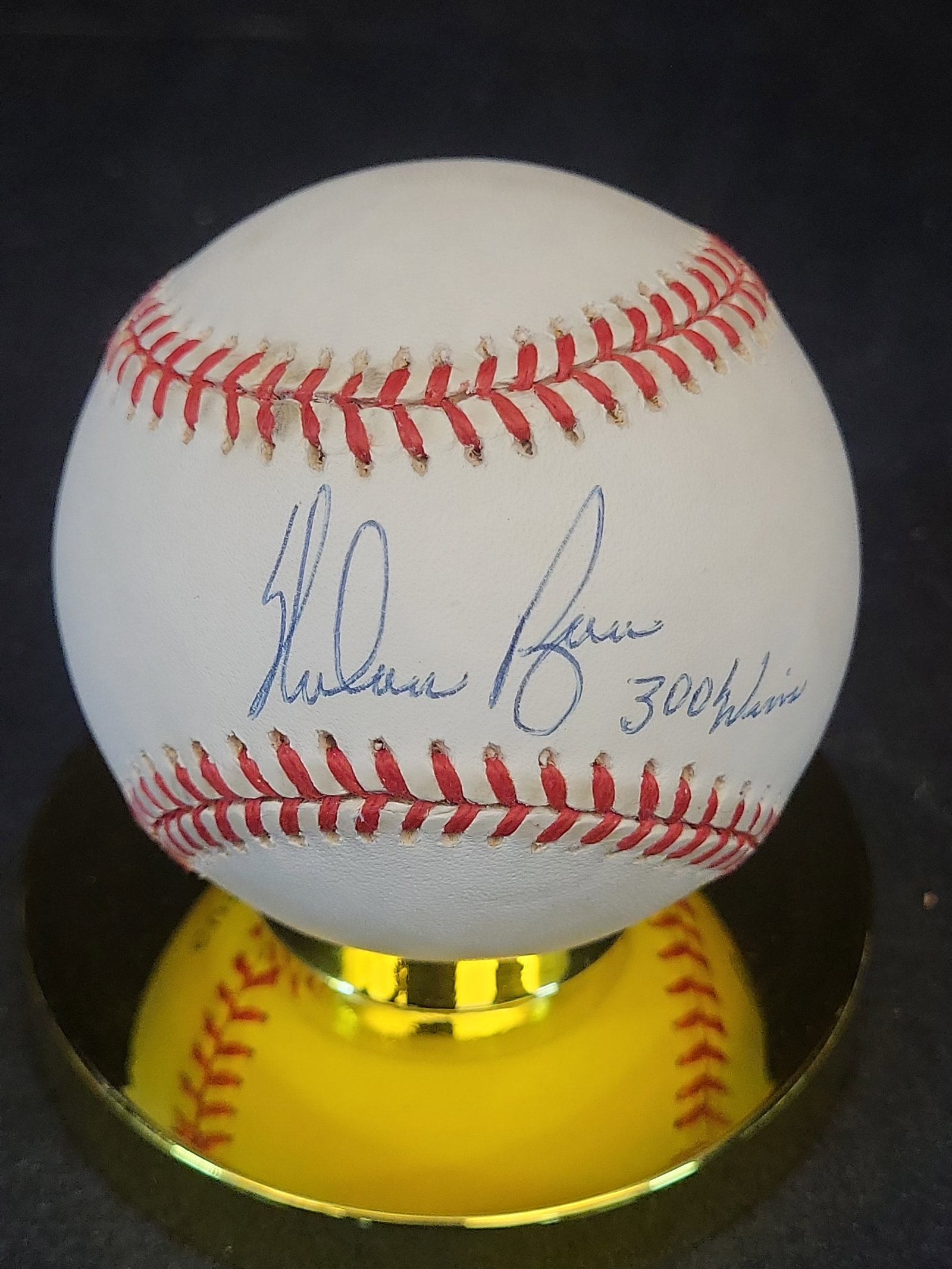 I03462 | Nolan Ryan Signed Rawlings Official American League Baseball with 300 Wins Inscription and (1 of 3)