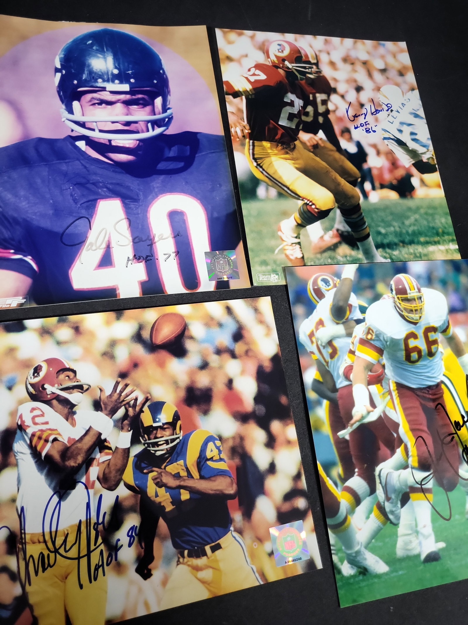I03410 | A Lot of Four Autographed NFL Football Photographs Featuring Gale Sayers, Charley Taylor, (1 of 6)