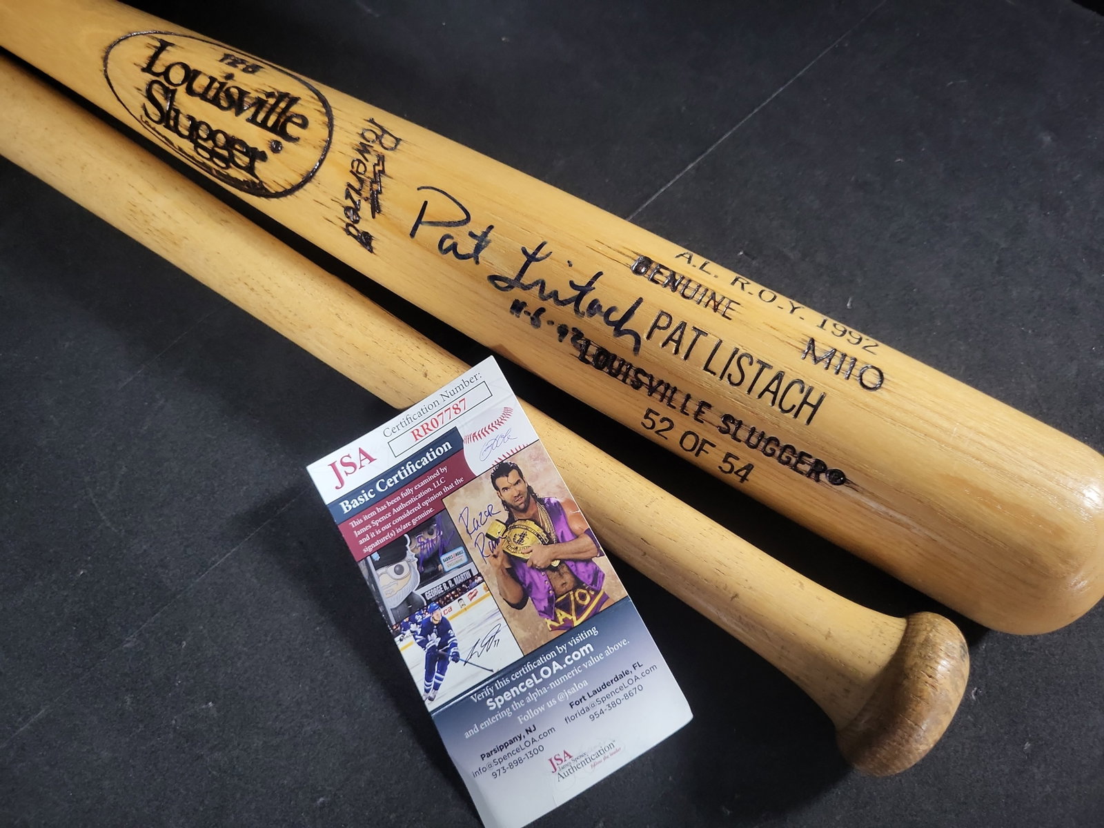 I03115 | Two Professional Model Baseball Bats Including Signed Pat Listach Limited Edition (1 of 7)