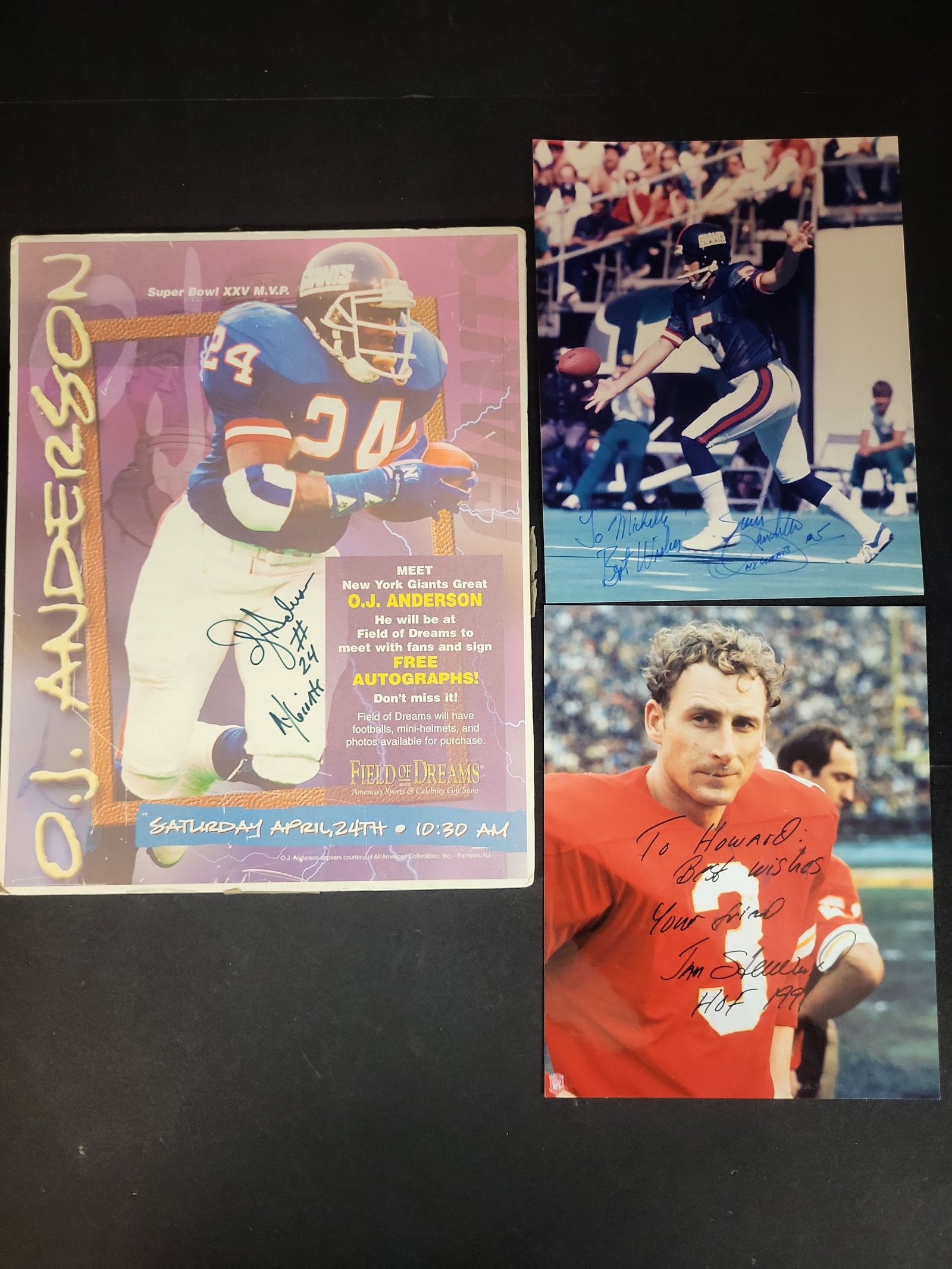 I03120 | A Trio of Autographed American Football Memorabilia Featuring Sean Landeta, Jan Stenerud, (1 of 4)