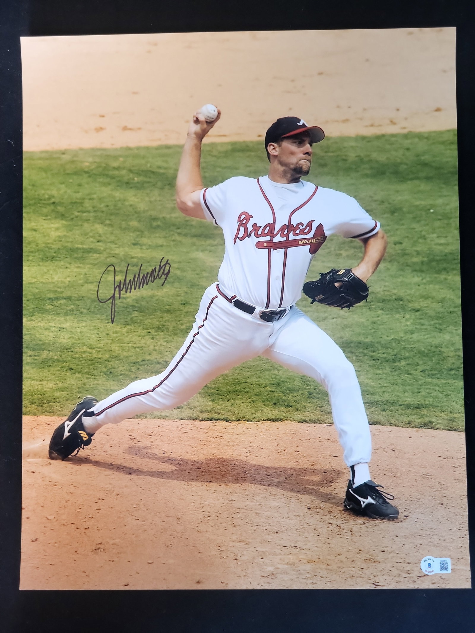 I00977 | John Smoltz Autographed Atlanta Braves 16x20, Beckett Witnessed Authentication (1 of 6)