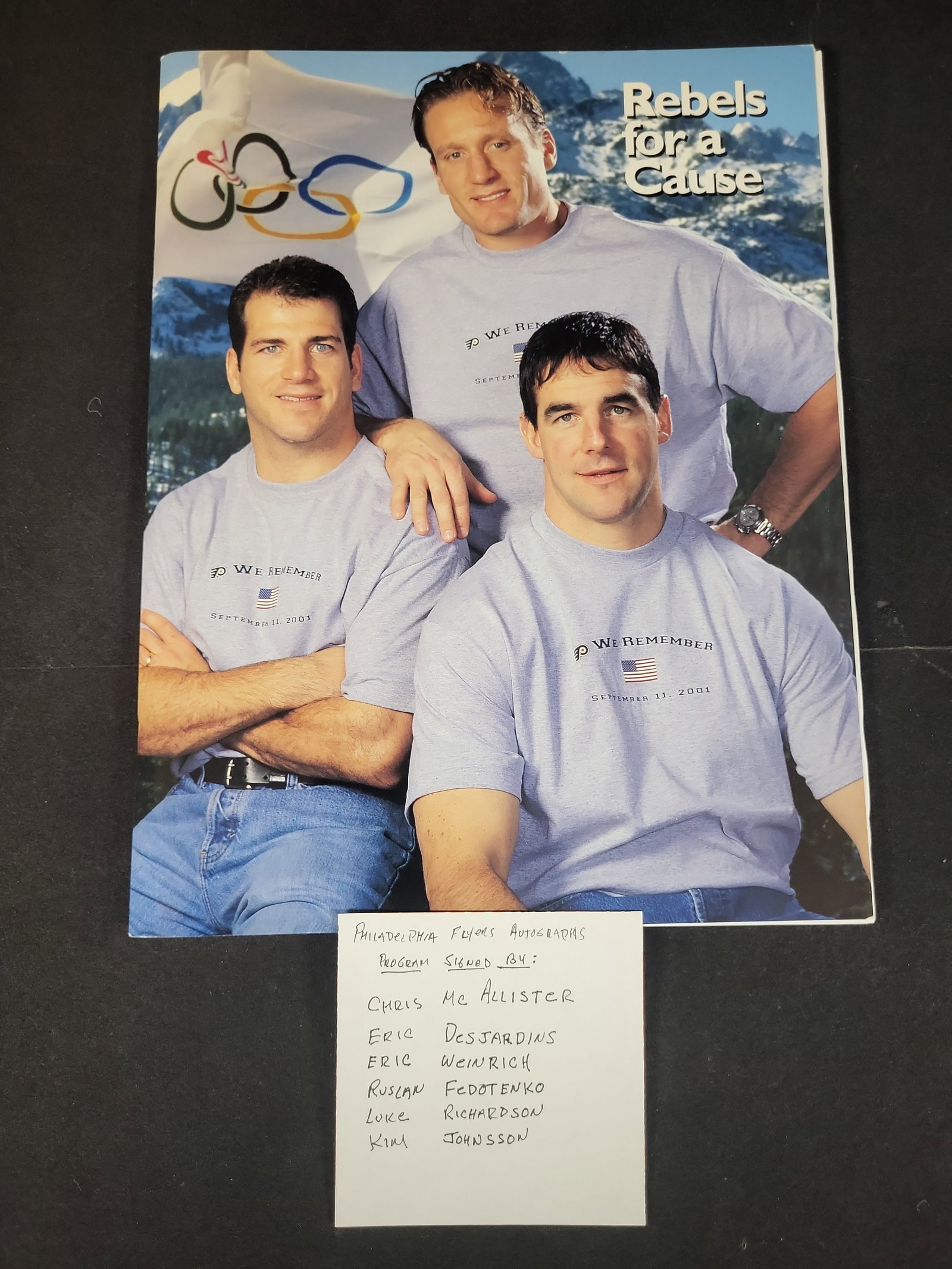 I03014 | Multi-Signed Philadelphia Flyers Rebels for a Cause 9/11 Commemorative Program (1 of 8)