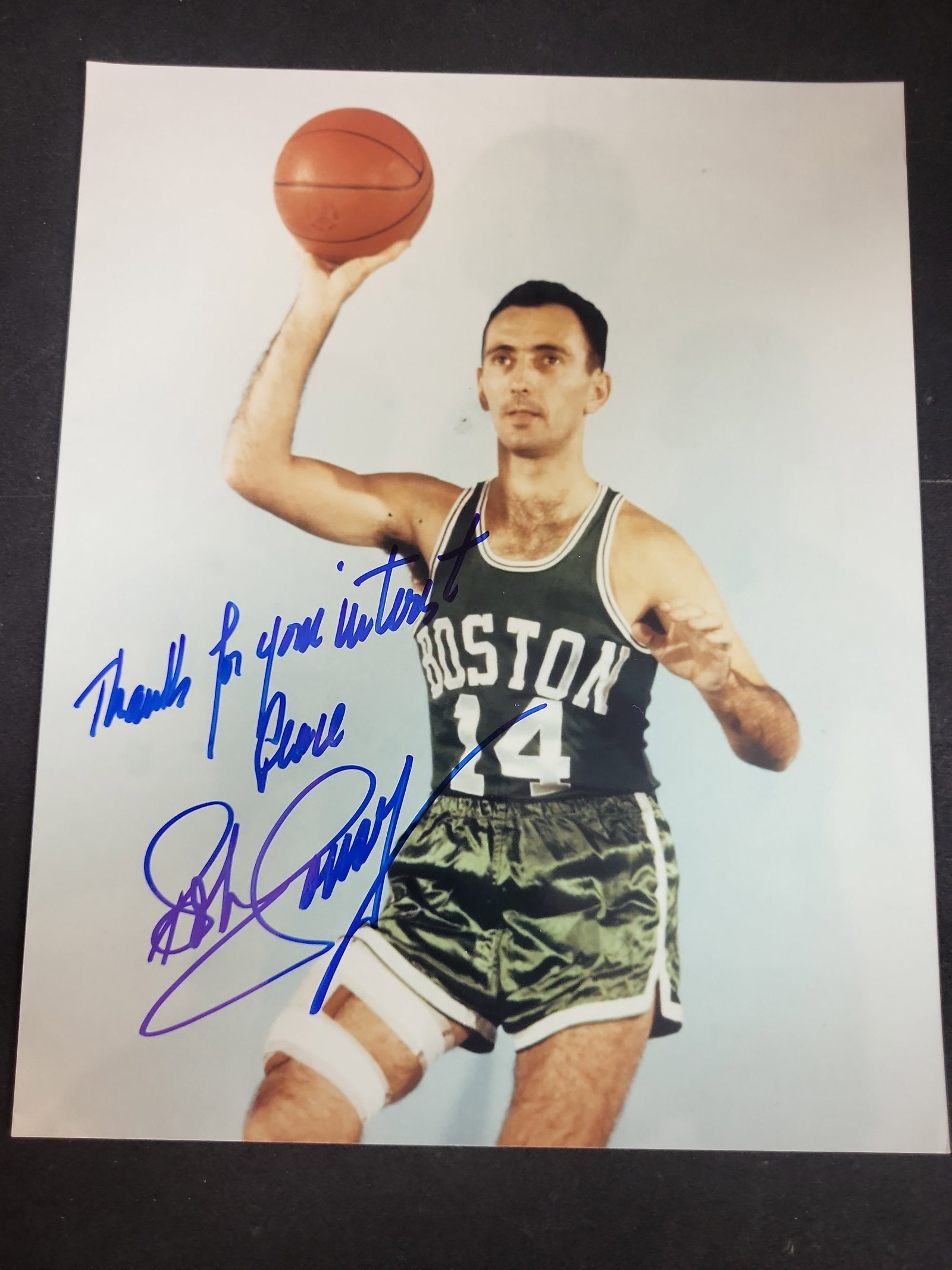 I03037 | Bob Cousy Signed Boston Celtics 8x10 Color Photograph (1 of 2)