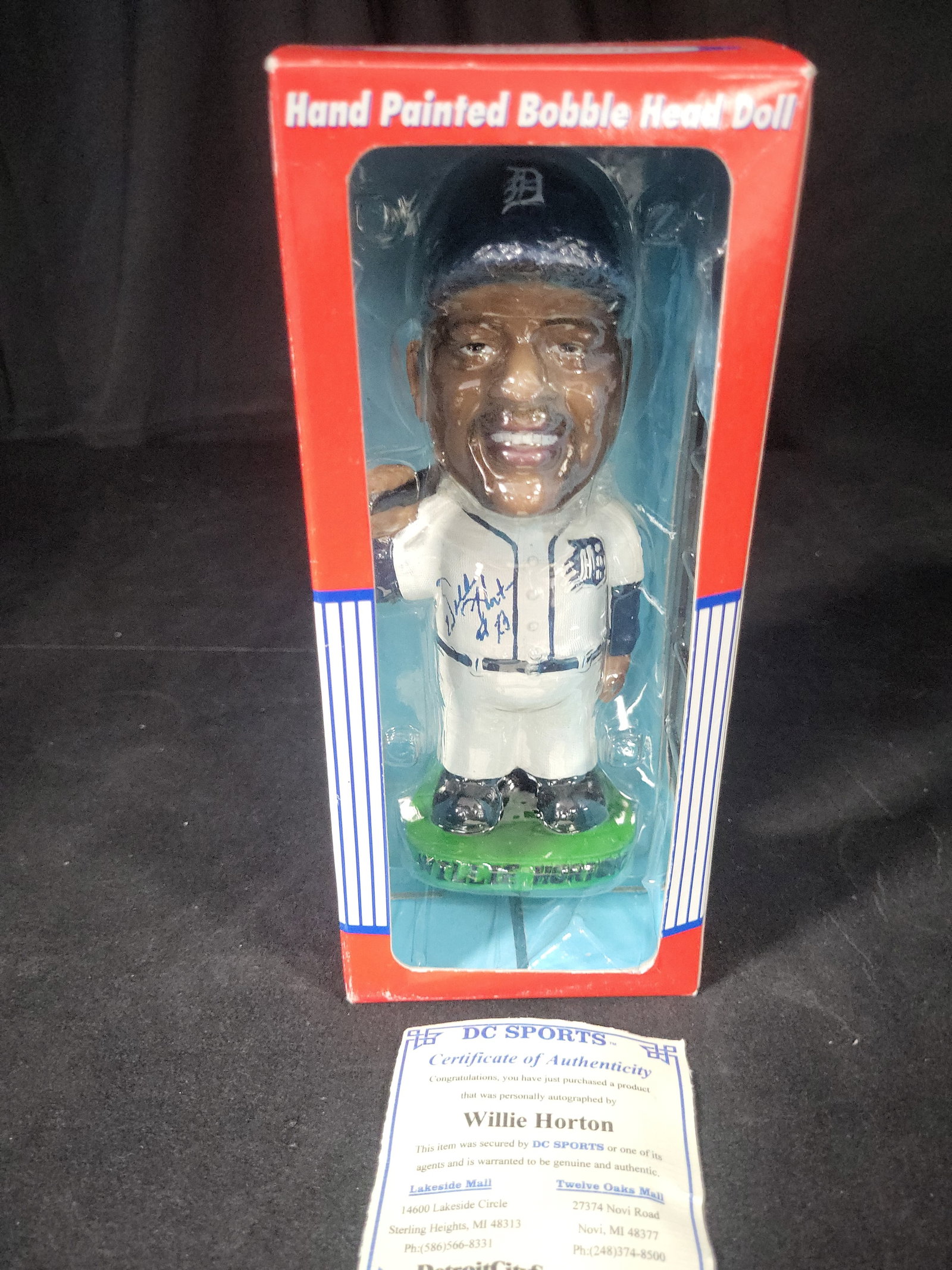 I03188 | Willie Horton Autographed Detroit Tigers Bobble Dobbles Hand Painted Bobblehead Doll (1 of 7)