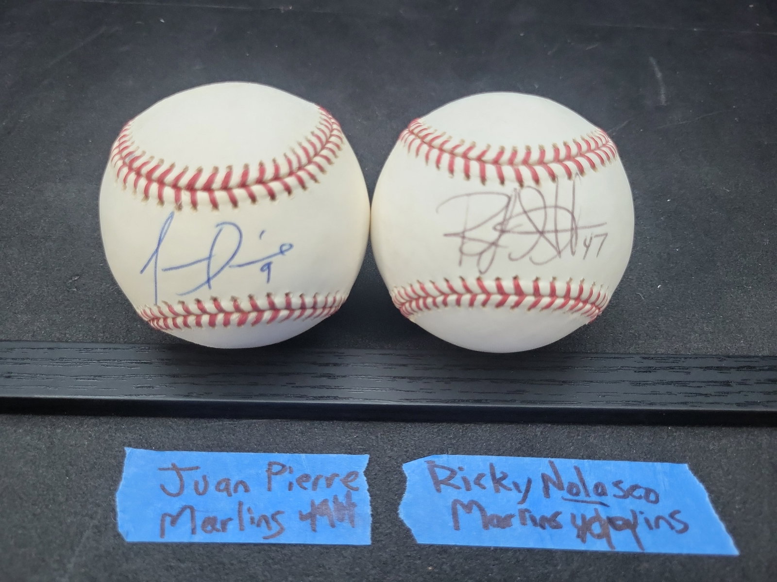 I03357 | A Pair of Florida Marlins Autographed Baseballs, Juan Pierre and Ricky Nolasco (1 of 4)