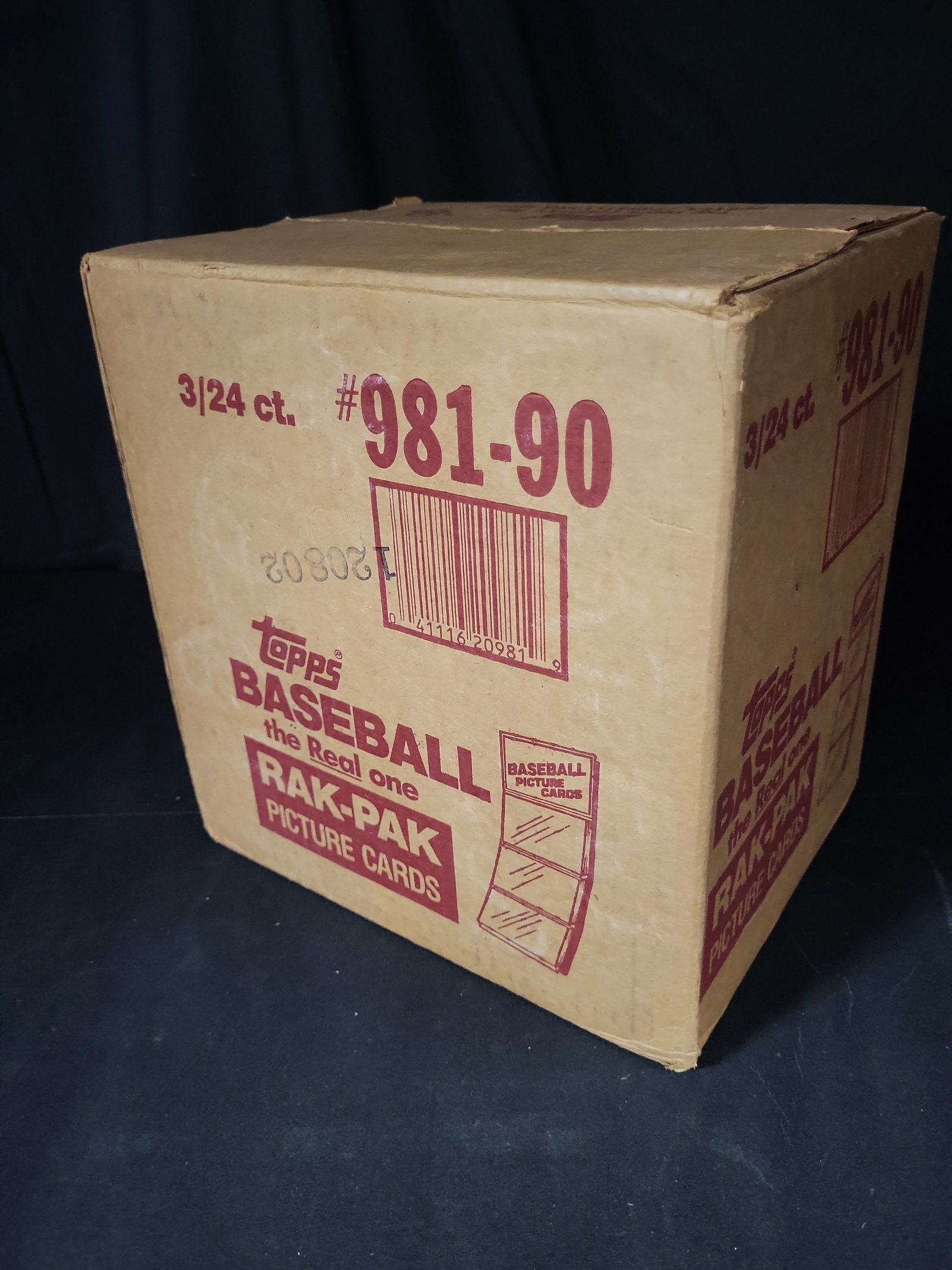I03206 | 1990 Topps Baseball Rak-Pak Unopened Shipping Case (1 of 4)