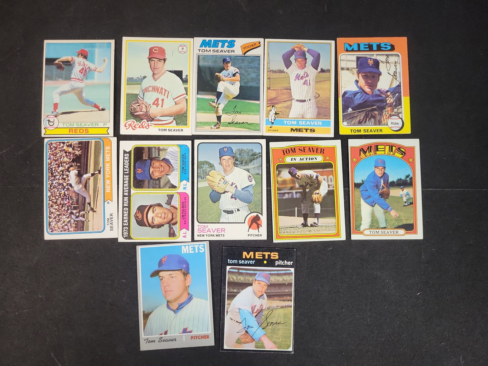 I03106 | A Collection of 12 Vintage Topps Tom Seaver Baseball Cards 1968-1978 New York Mets and (1 of 4)