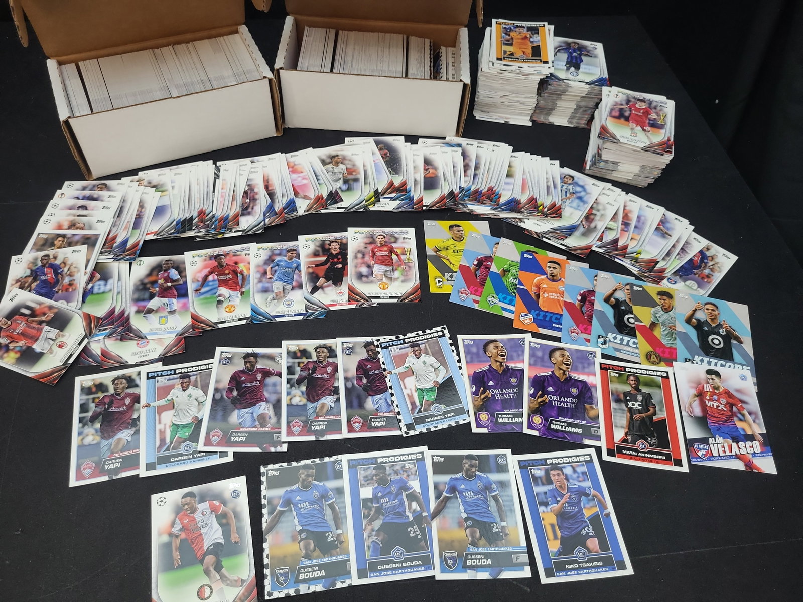 I03649 | A Collection of Topps 2023-2024 UEFA and MLS Soccer Trading Cards Including Rookie Cards: BID PER WHAT YOU SEE IN THE PHOTO, NOT THE AI GENERATED TITLES AND DESCRIPTIONS! A Collection of Topps 2023-2024 UEFA and MLS Soccer Trading Cards Including Rookie Cards This lot consists of an assort