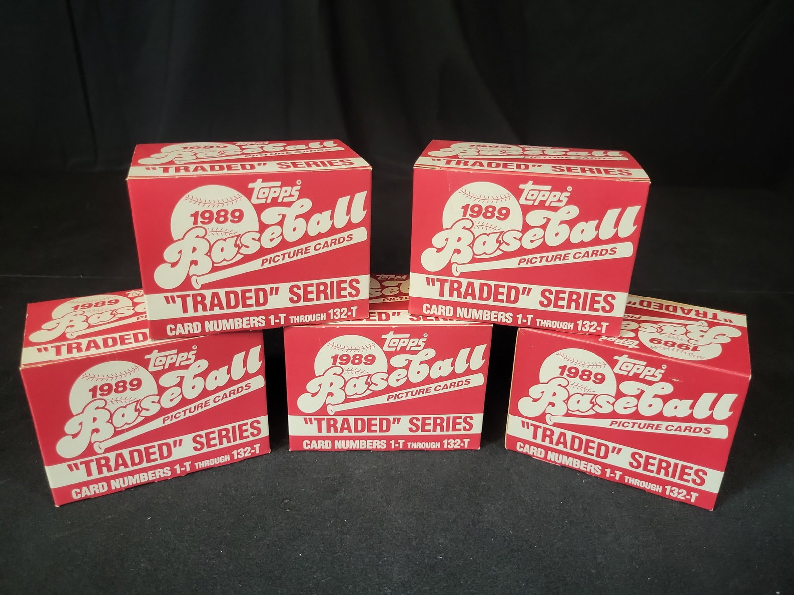 I03251 | Lot of Five 1989 Topps Baseball Traded Series Complete Box Sets (1 of 3)
