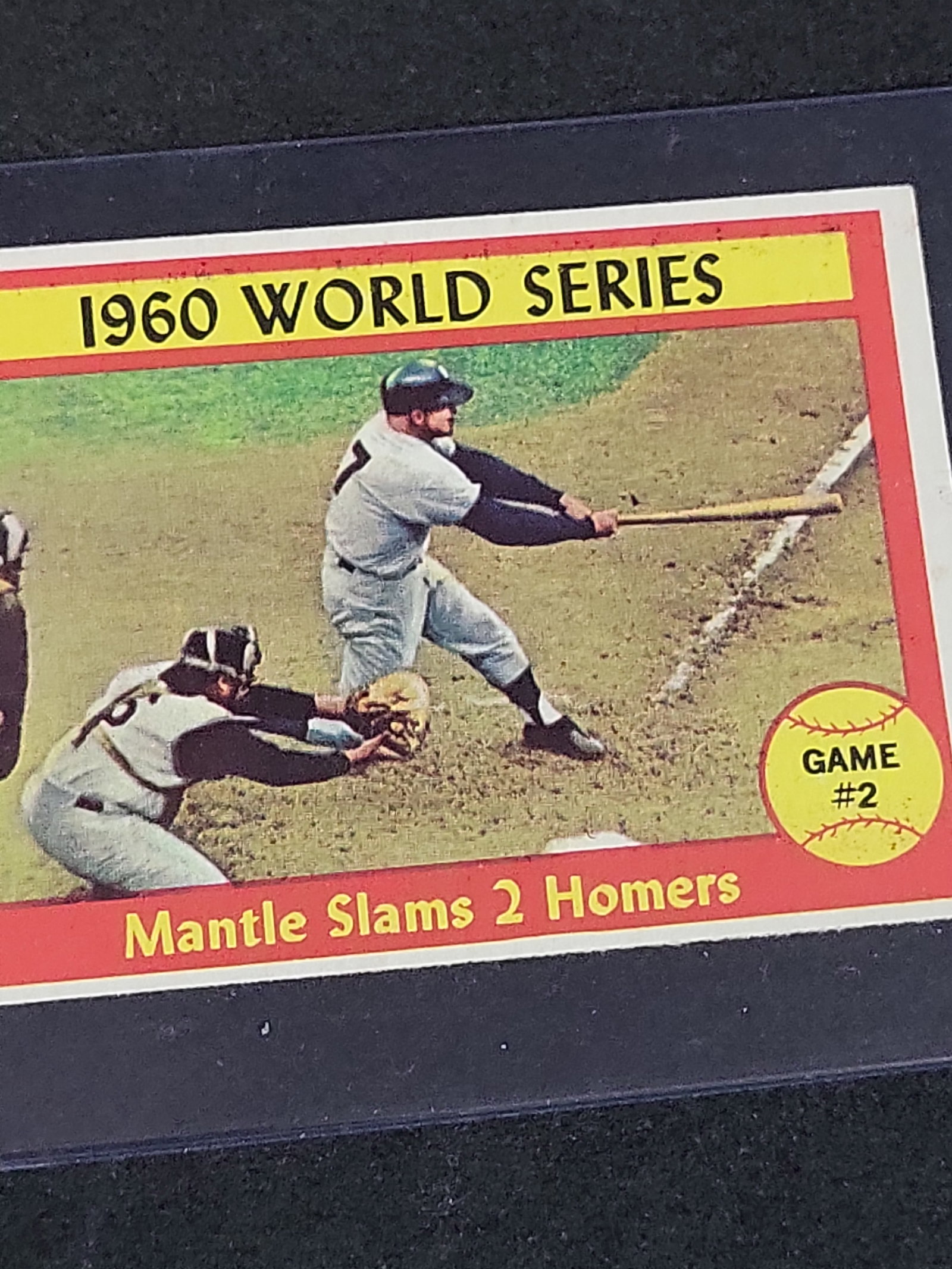 I03875 | 1961 Topps Mickey Mantle Baseball Card #307 World Series Game 2 (1 of 3)