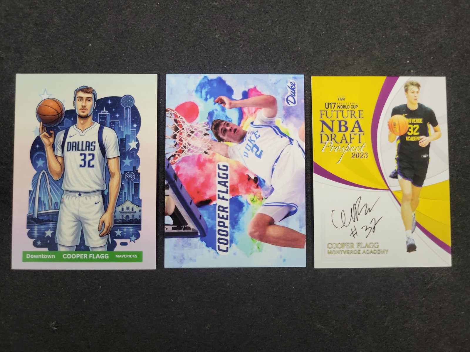 I03601 | A Trio of Cooper Flagg Unlicensed Custom Basketball Trading Cards (1 of 2)