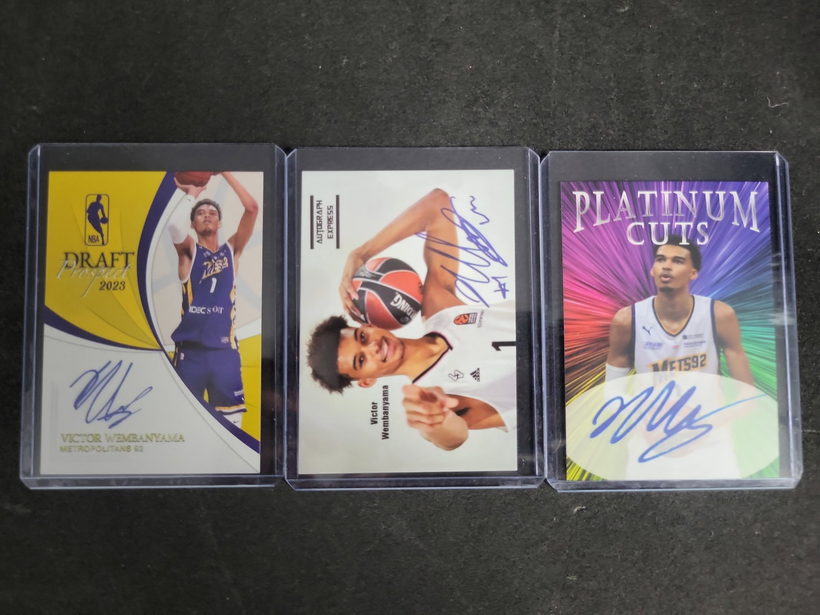 I03275 | A Trio of Victor Wembanyama Unlicensed Custom Basketball Cards with Facsimile Autographs (1 of 2)