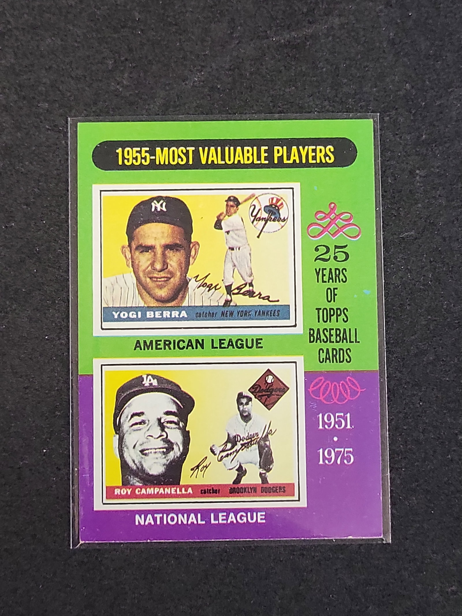 I03133 | 1975 Topps Baseball Card #193 1955 Most Valuable Players Yogi Berra and Roy Campanella (1 of 2)