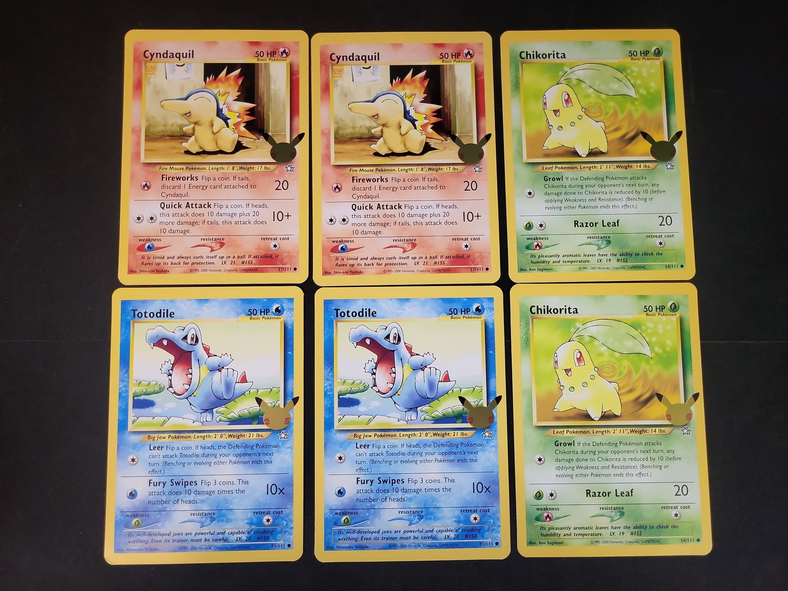 I02885 | A Collection of Pok?©mon TCG Johto First Partner Pack Jumbo Cards: BID PER WHAT YOU SEE IN THE PHOTO, NOT THE AI GENERATED TITLES AND DESCRIPTIONS! A Collection of Pokémon TCG Johto First Partner Pack Jumbo Cards A collection of oversized Pokémon Tradin