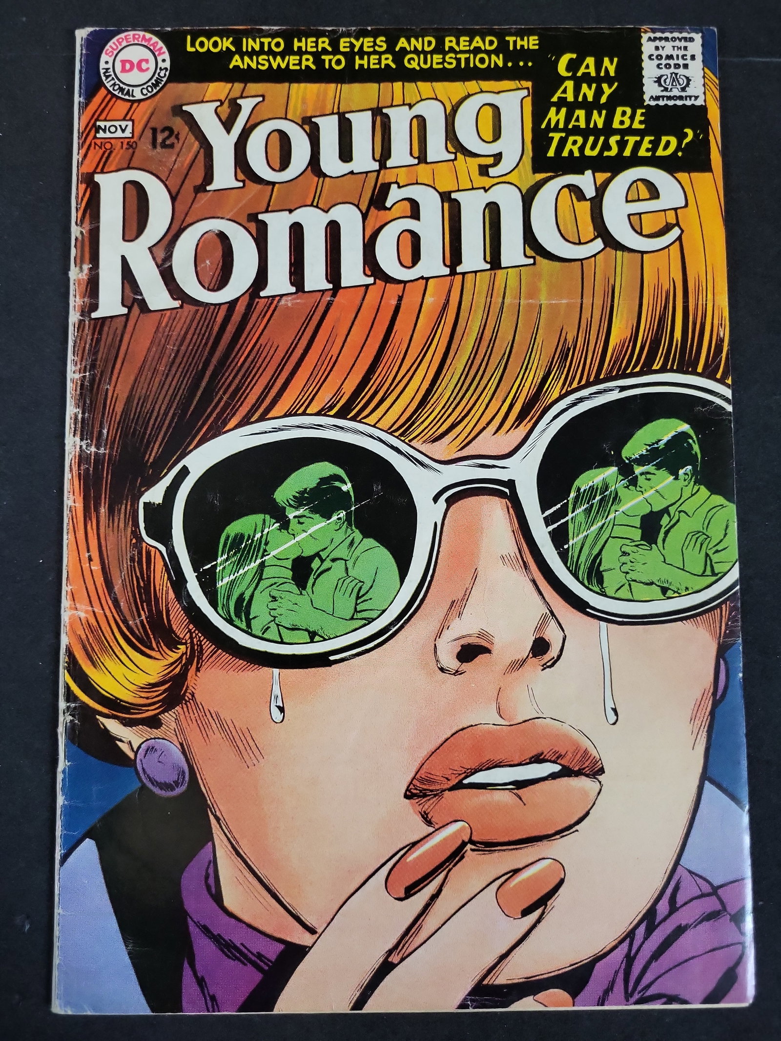 I03771 | Young Romance #150 November 1967 DC Comics Jay Scott Pike Cover Art: BID PER WHAT YOU SEE IN THE PHOTO, NOT THE AI GENERATED TITLES AND DESCRIPTIONS! This is a single copy of Young Romance issue number 150, published by National Periodical Publications (DC Comics) in N