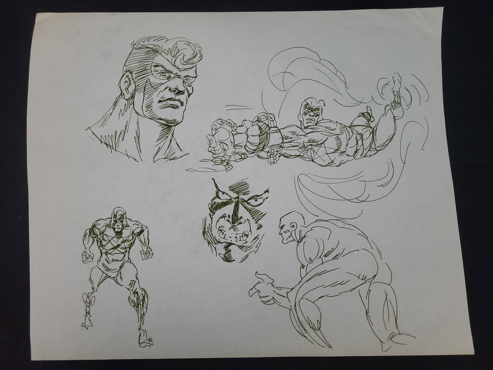 I03928 | A Pair of Original Comic Book Character Concept Drawings in Pen and Ink (1 of 9)