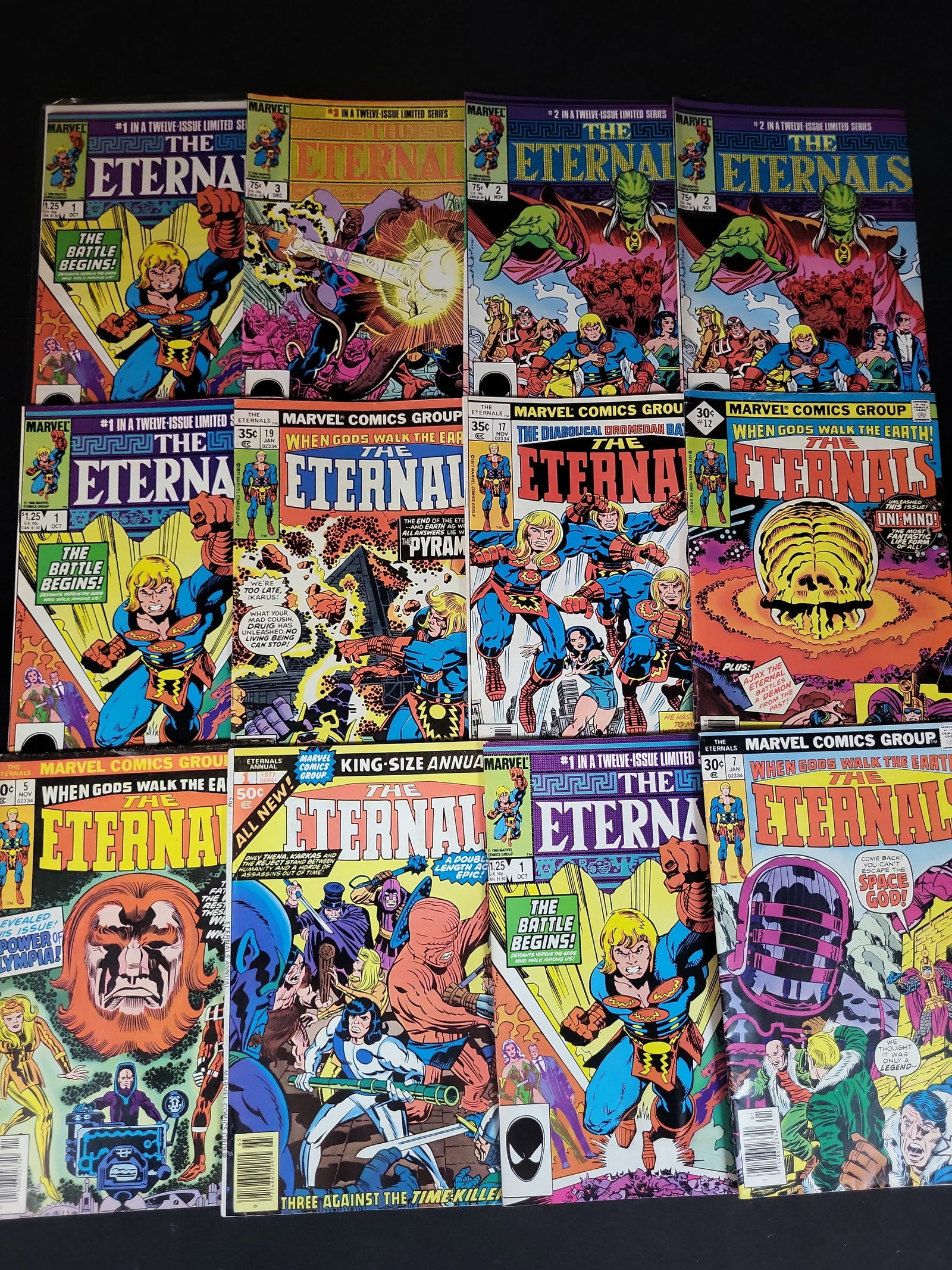 I03687 | Twelve Marvel Comics The Eternals Featuring Bronze and Modern Age Key Issues (1 of 7)