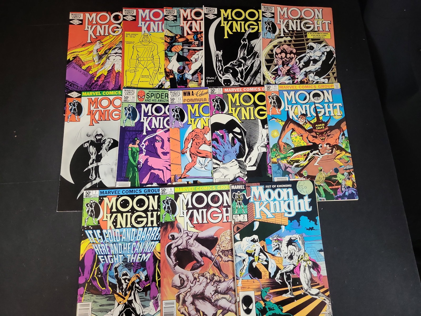 I03708 | Collection of 13 Moon Knight Marvel Comic Books Including Volume 1 Issues and Fist of (1 of 7)