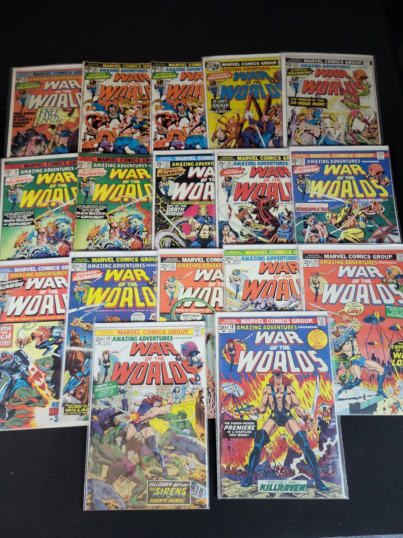 I03719 | A Collection of 18 Marvel Comics Amazing Adventures Featuring Killraven (1 of 6)