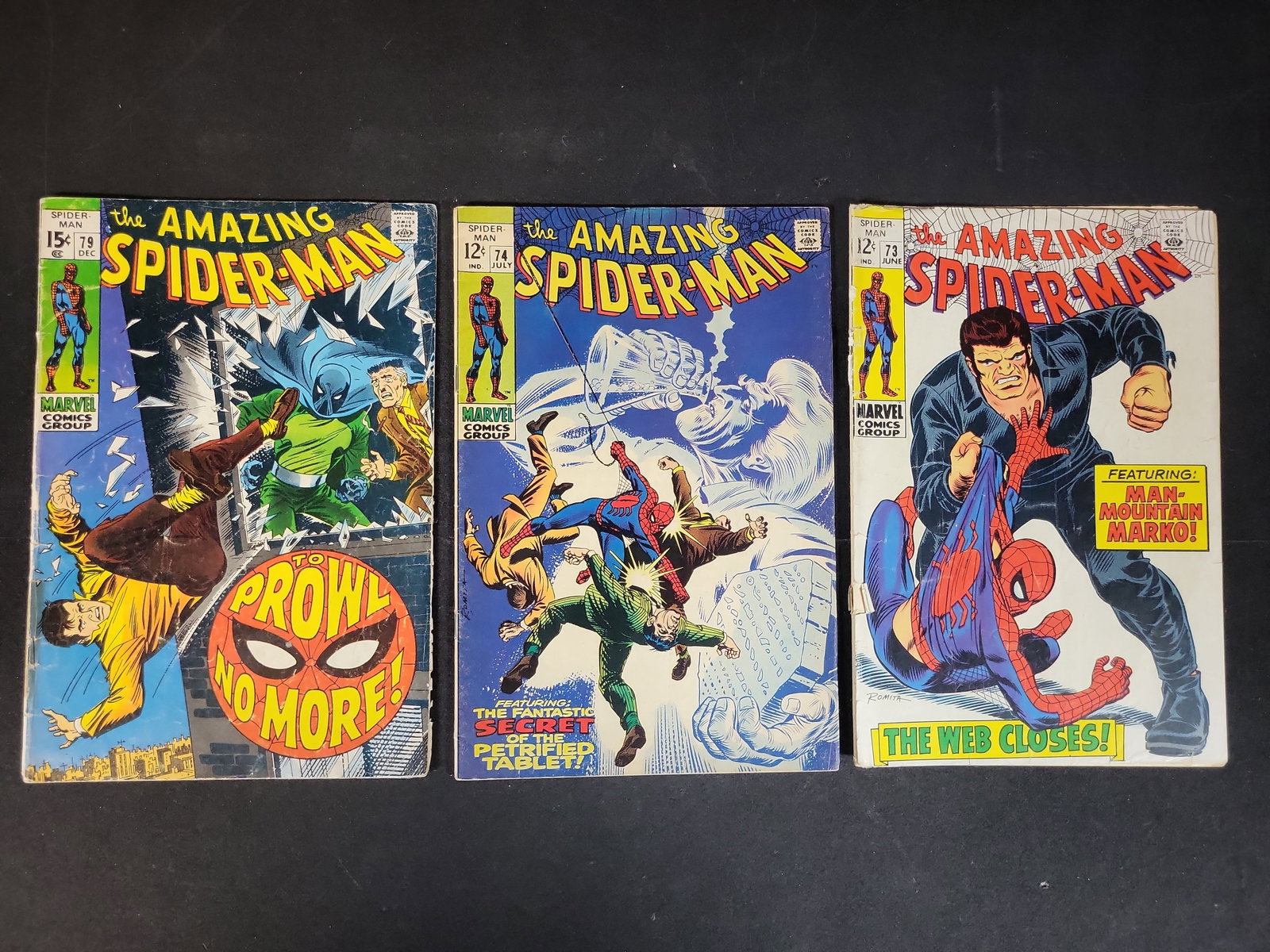 I03763 | A Trio of The Amazing Spider-Man Comic Books, Issues #73, #74, and #79 (1 of 6)
