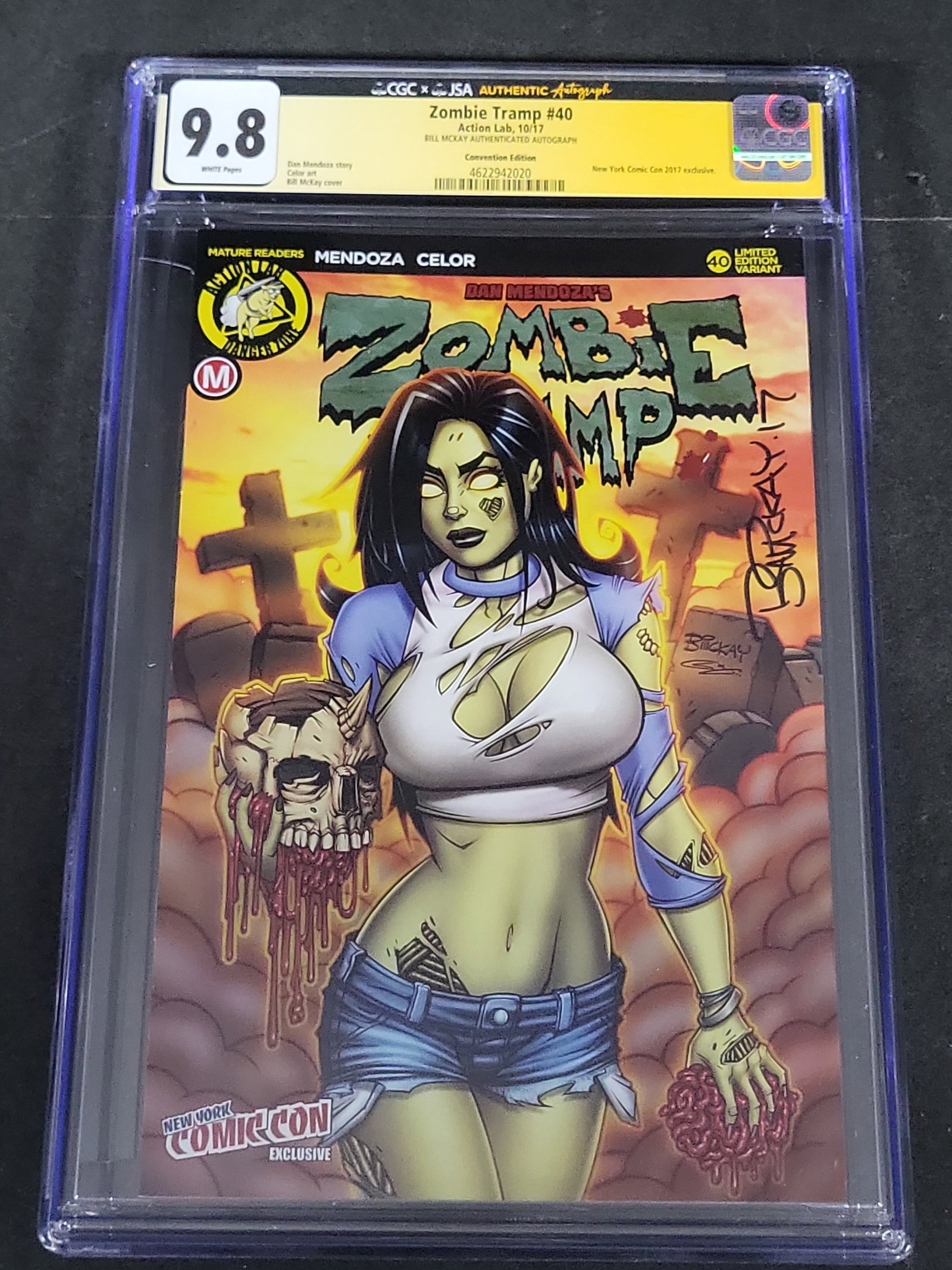 I03484 | Zombie Tramp #40 New York Comic Con Exclusive Bill McKay Autographed CGC x JSA 9.8 (1 of 2)