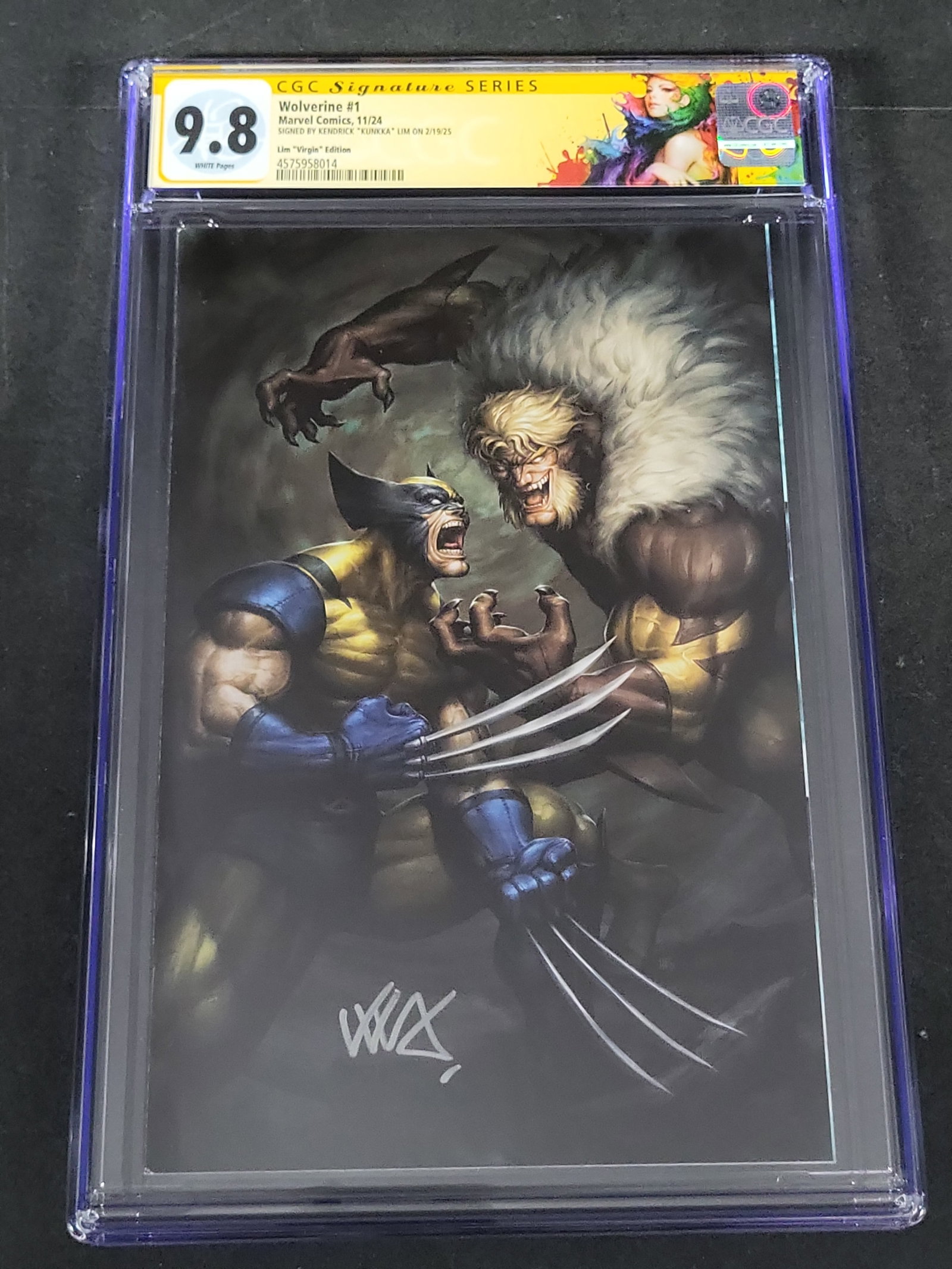 I03494 | Wolverine #1 Marvel Comics 2024 CGC Signature Series 9.8 Kendrick Kunkka Lim Virgin Variant (1 of 3)