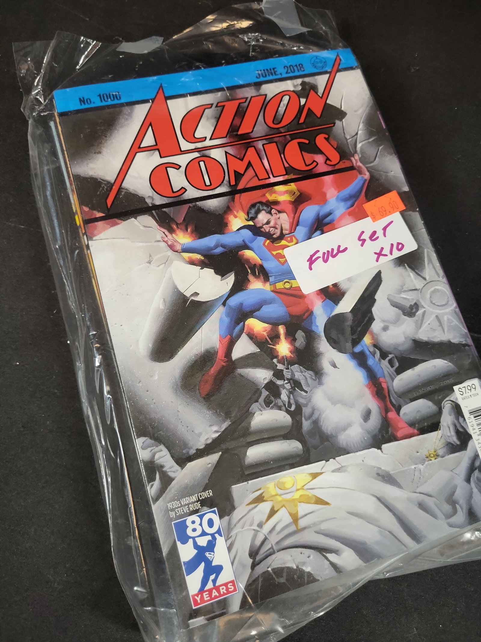 I03795 | Ten DC Action Comics No. 1000 Superman 80th Anniversary Decade Variant Cover Comics (1 of 7)