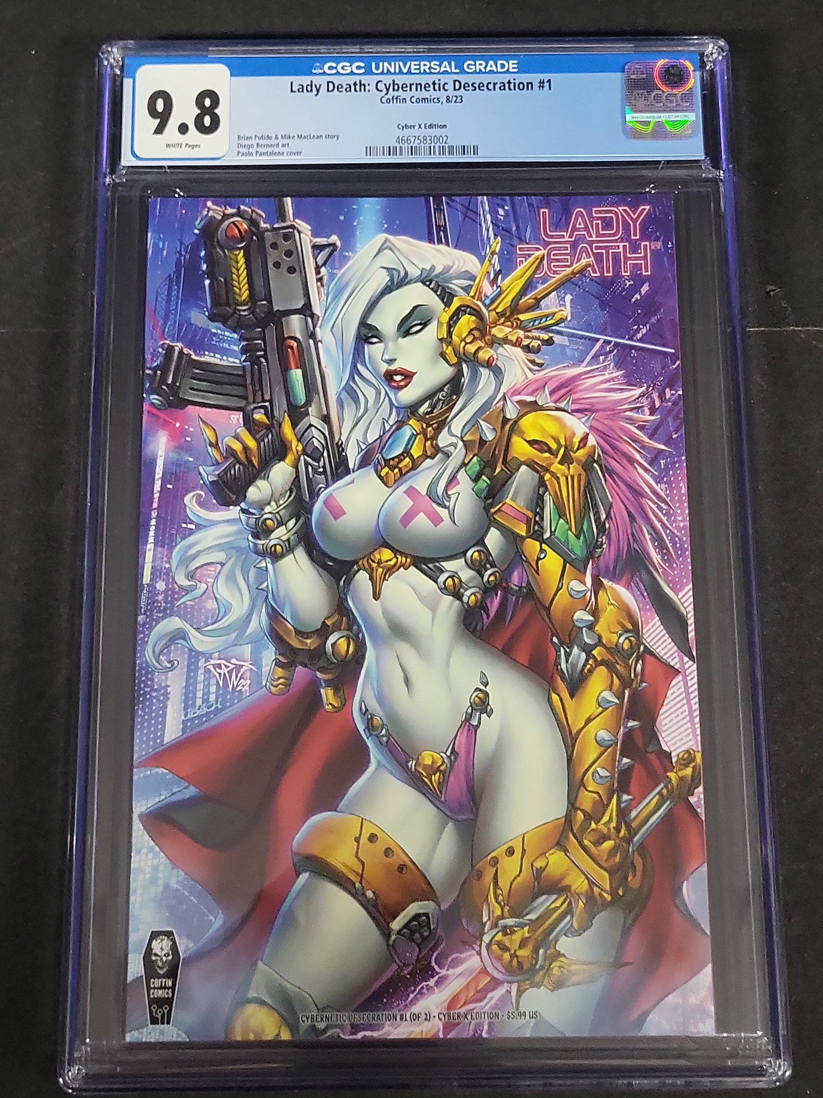 I03478 | Coffin Comics Lady Death Cybernetic Desecration #1 Cyber X Edition CGC 9.8 Universal Grade (1 of 3)