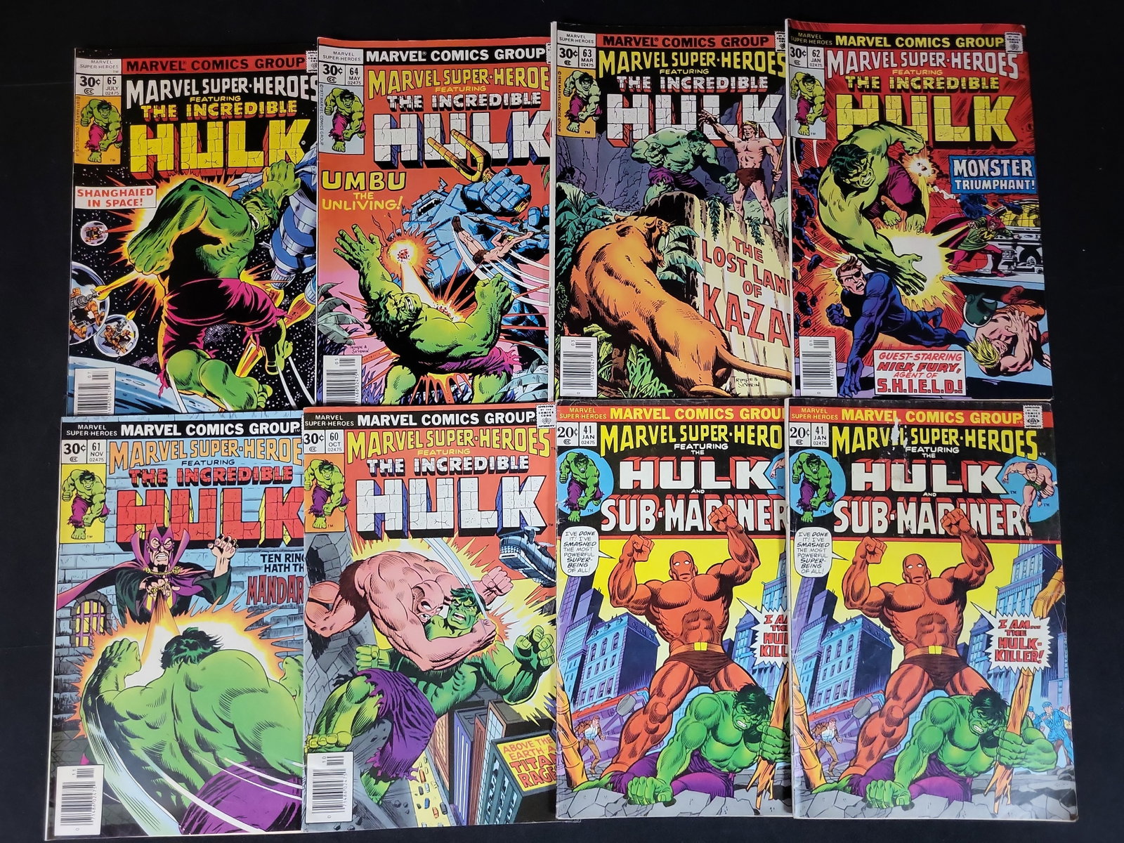 I03710 | A Collection of Marvel Super-Heroes Incredible Hulk Comic Books, Issues 41-65 (1 of 5)