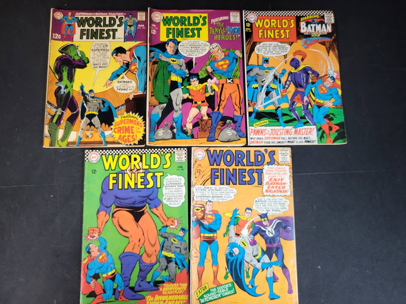 I03918 | Five World's Finest Comics Superman and Batman Silver Age Issues DC Comics 1966 to 1969 (1 of 4)