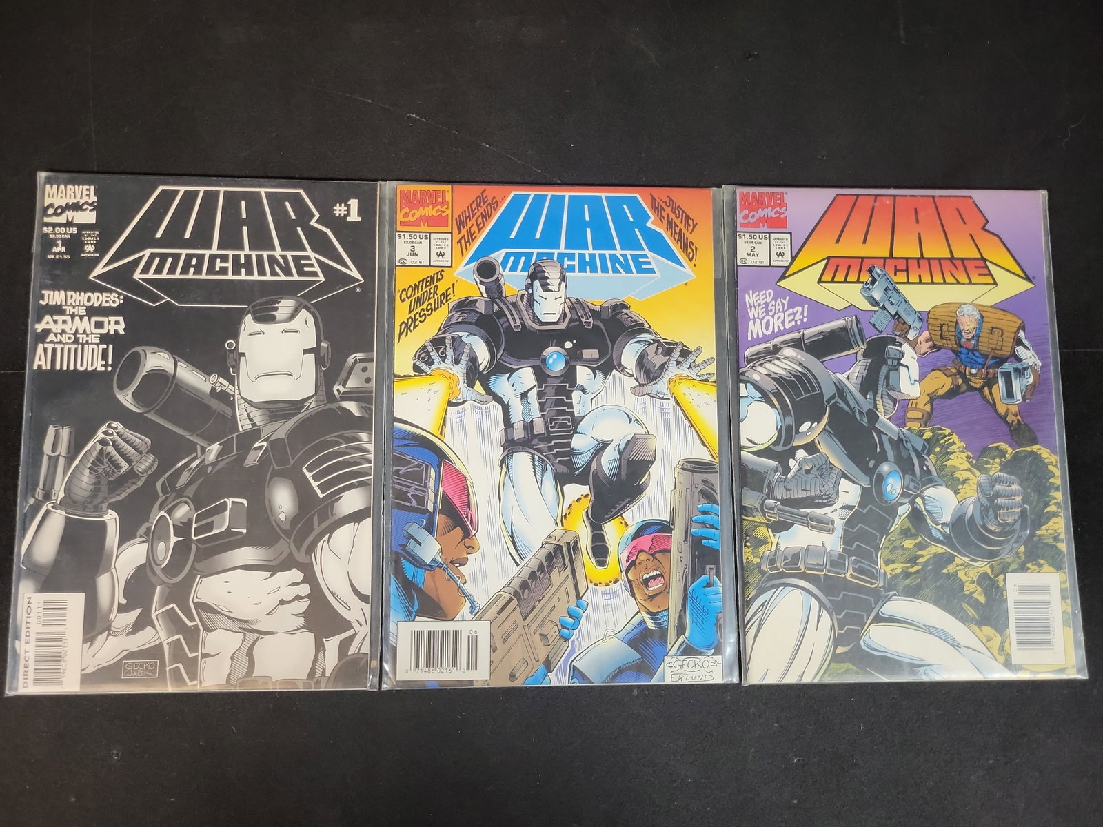 I03683 | Three Marvel Comics War Machine Issues Nos. 1, 2, and 3 (1994) (1 of 4)