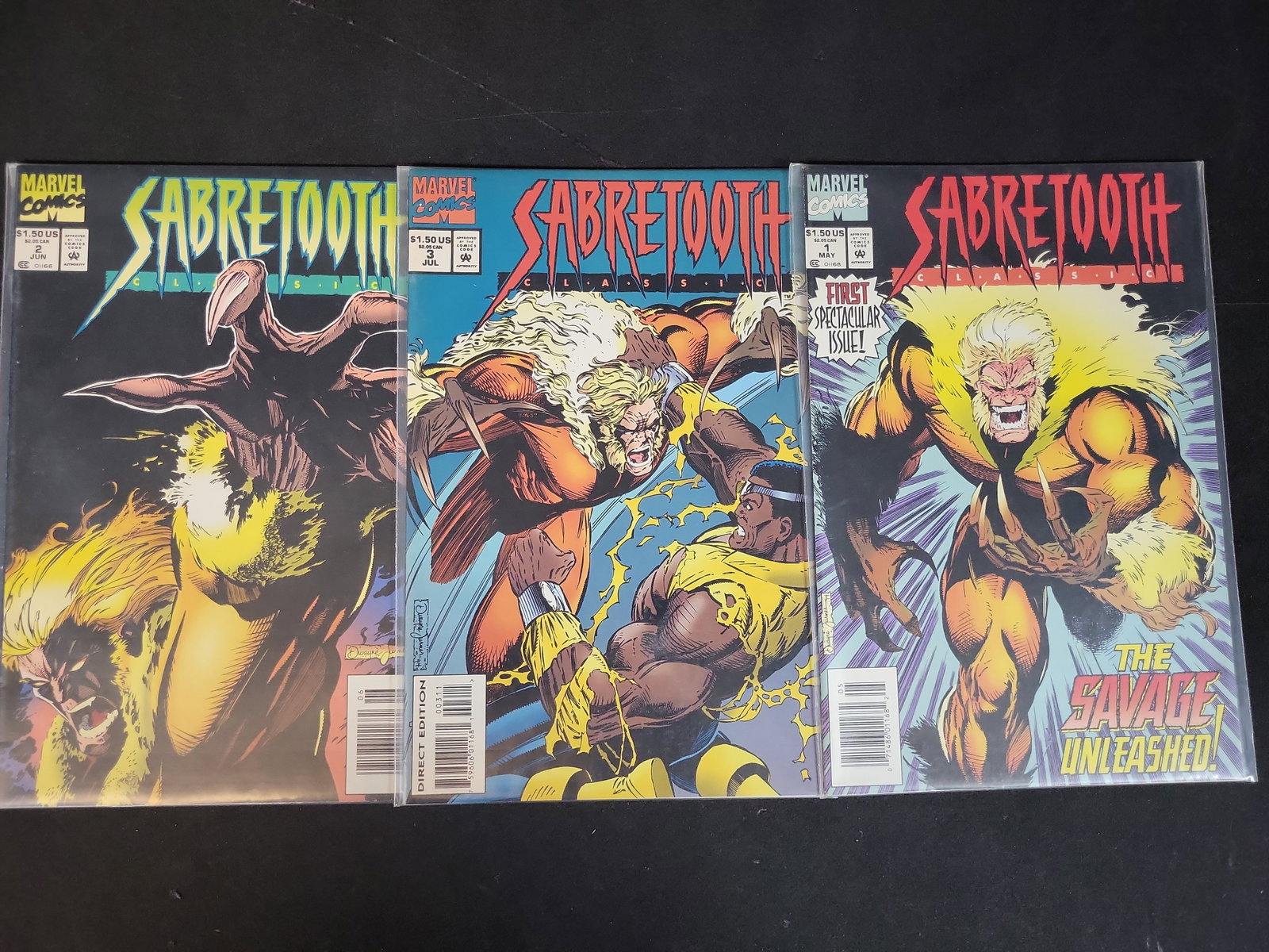 I03693 | A Trio of Marvel Comics Sabretooth Classic Comic Books Issues 1 2 and 3 (1 of 3)