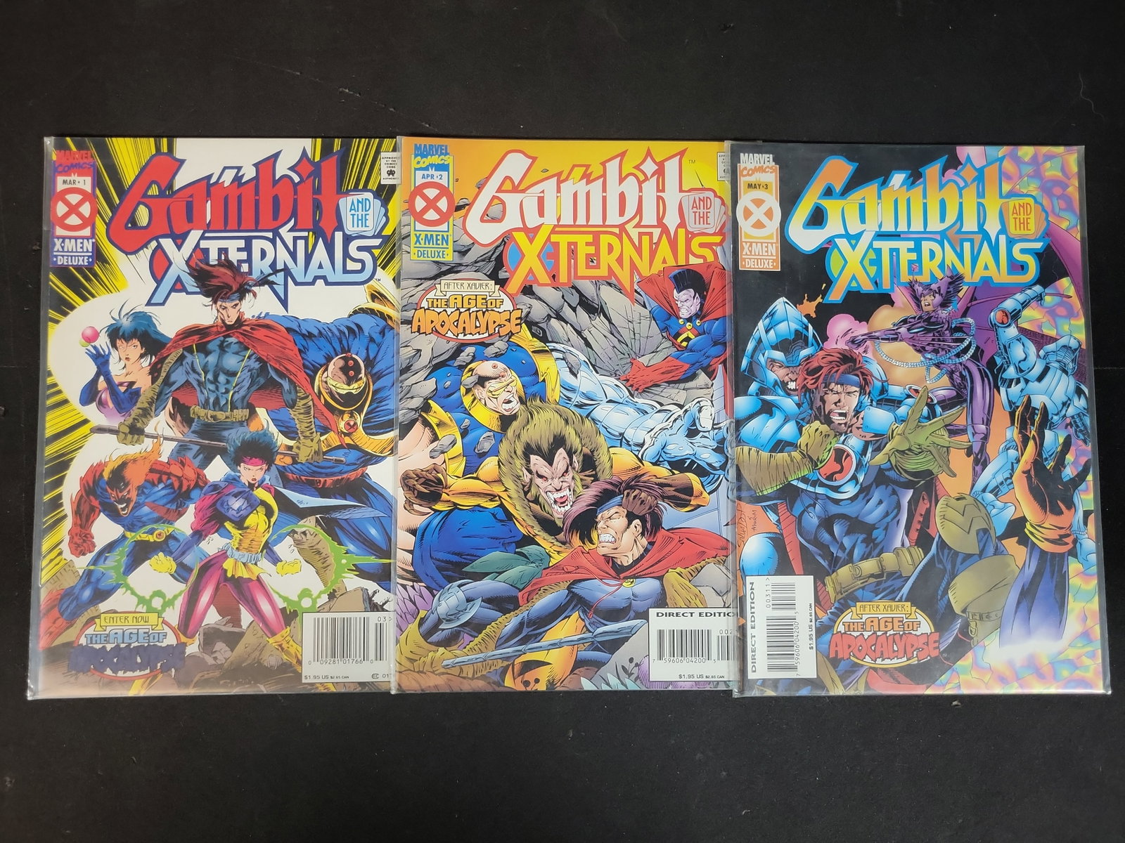 I03681 | A Trio of Marvel Comics Gambit and the X-Ternals Age of Apocalypse Issues 1-3 (1995) (1 of 3)
