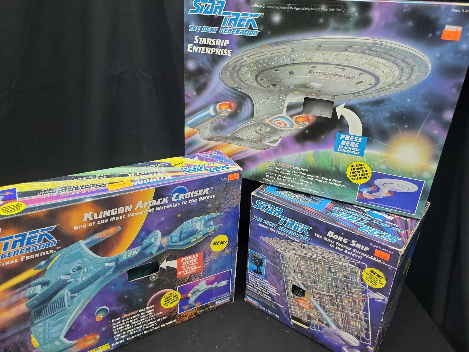 I03522 | Three Playmates Star Trek The Next Generation Electronic Starship Replicas (1 of 8)