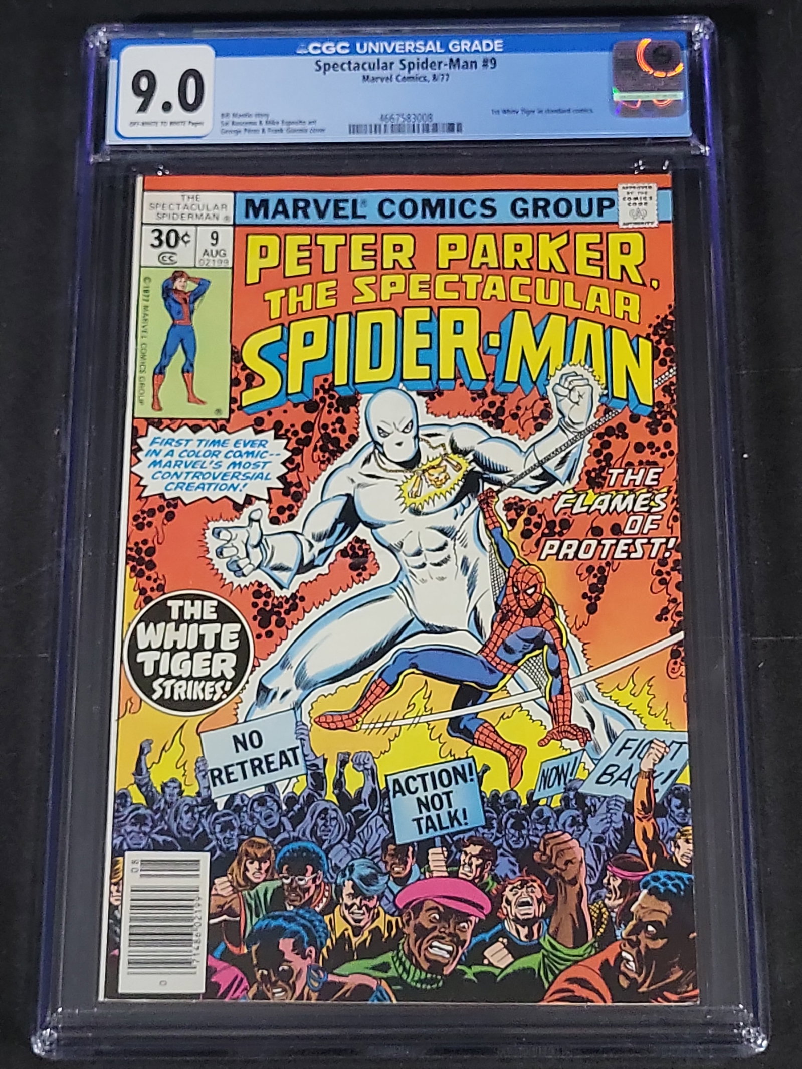 I03468 | Mantlo, Bill. Peter Parker, The Spectacular Spider-Man #9. Marvel Comics, 1977. CGC 9.0. (1 of 3)