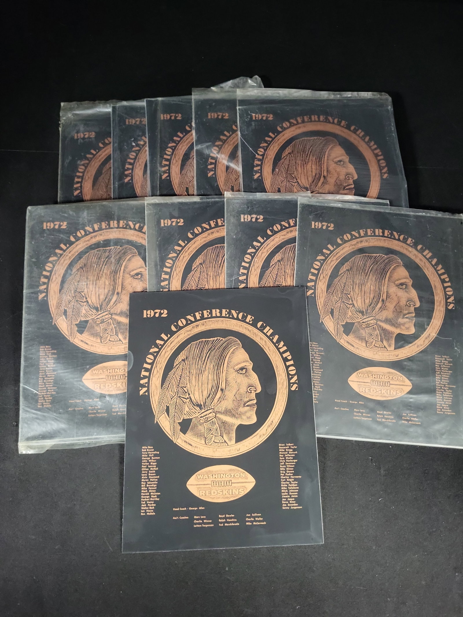 I03195 | Multiple 1972 Washington Redskins National Conference Champions Commemorative Posters (1 of 5)