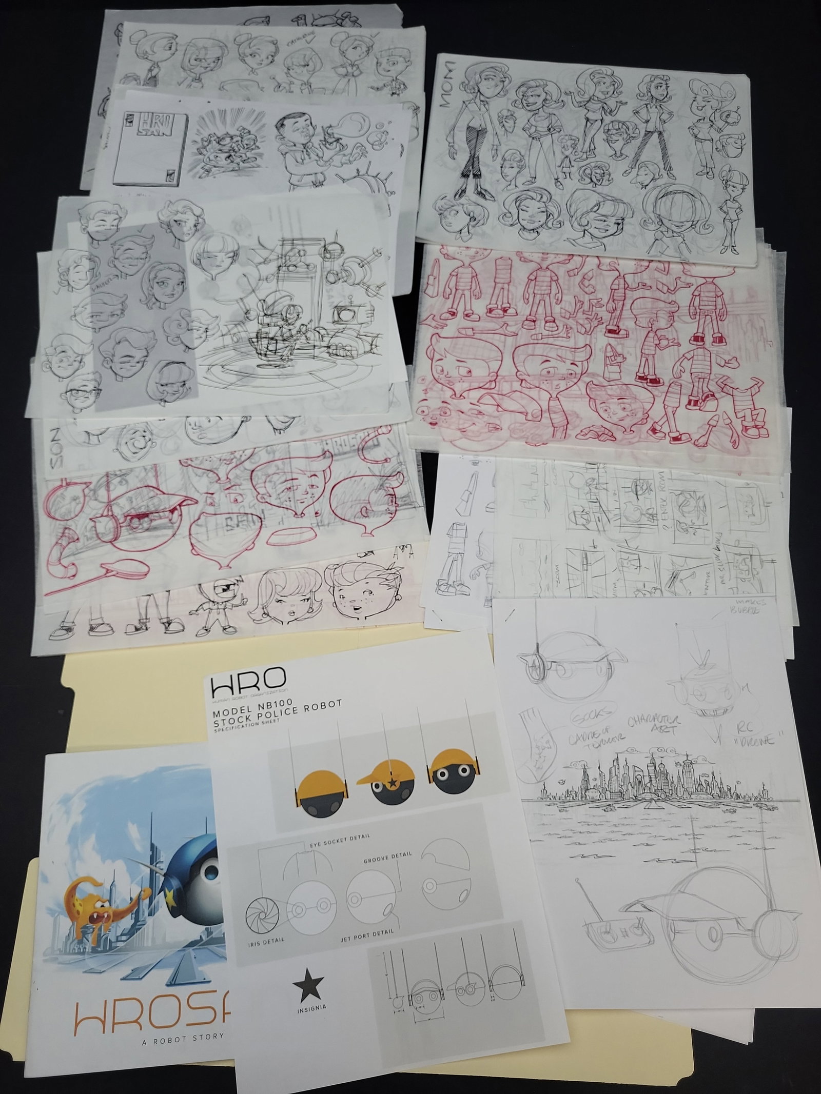 I03349 | Roger Andrews, Collection of Hirosan A Robot Story Animation Production Notes and Designs (1 of 12)