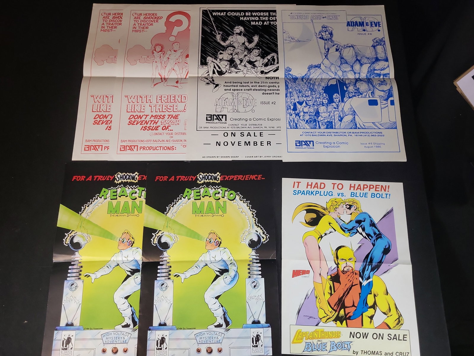 I03900 | A Lot of Six Independent Comic Book Promotional Posters and Flyers, 1986 (1 of 6)
