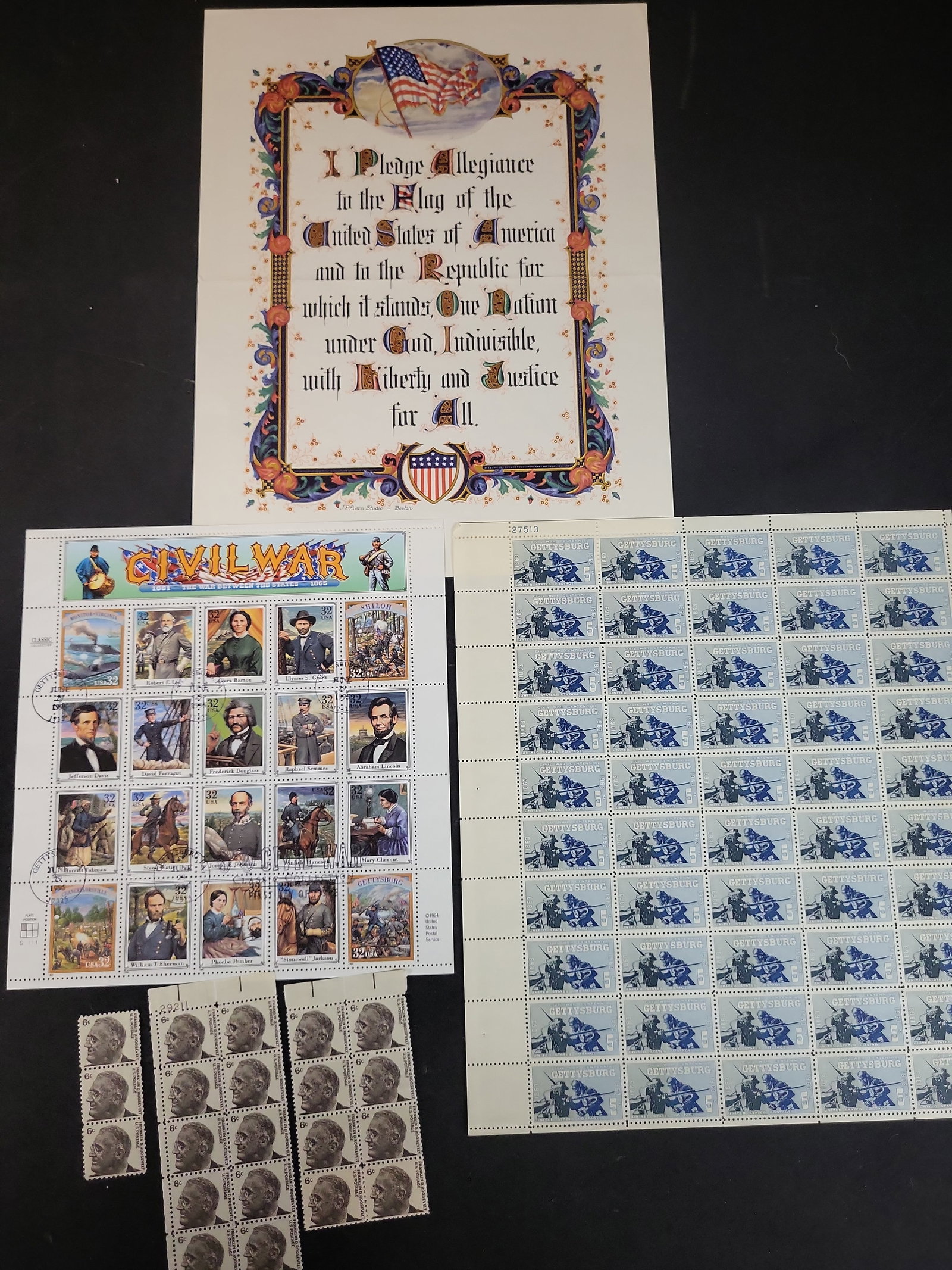 I03668 | US 1963-1995 Civil War and Roosevelt Philatelic Collection, Scott #1181, #2975, #1284 (1 of 5)