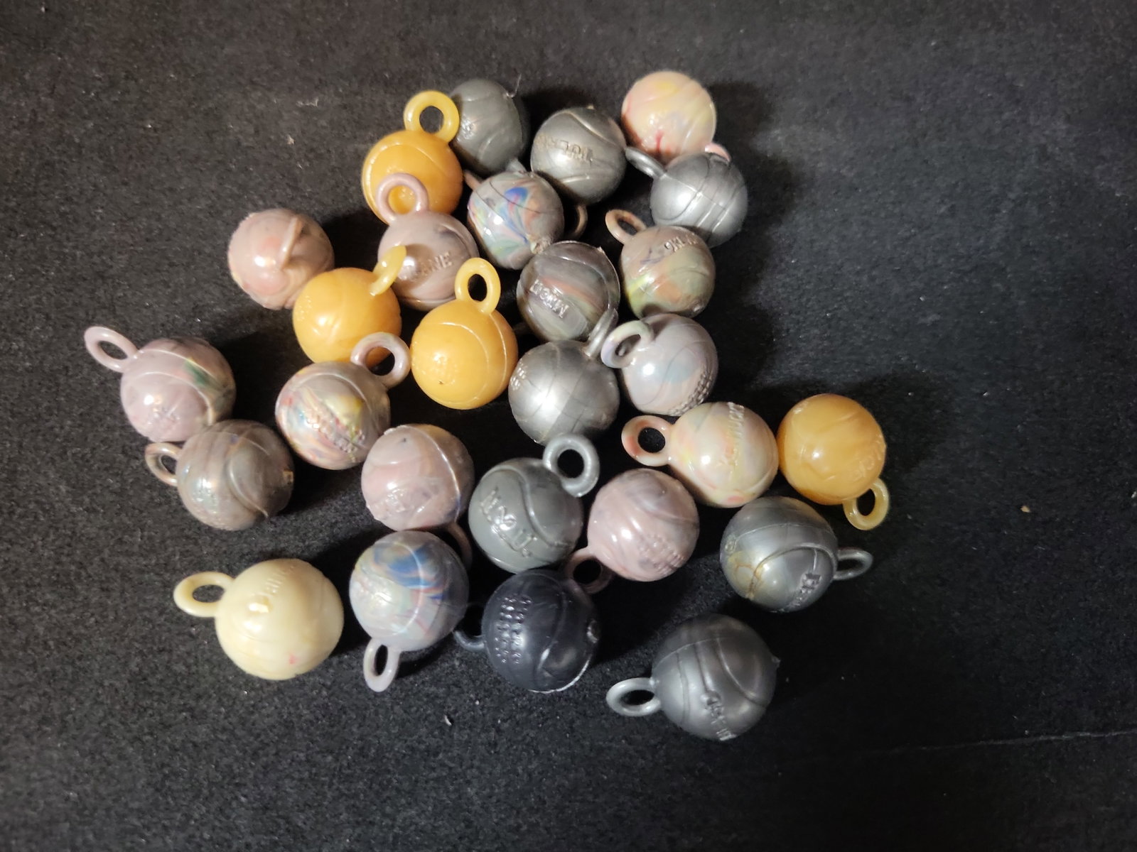 I03225 | A Collection of Vintage Molded Plastic Collegiate Sports Ball Charms (1 of 4)
