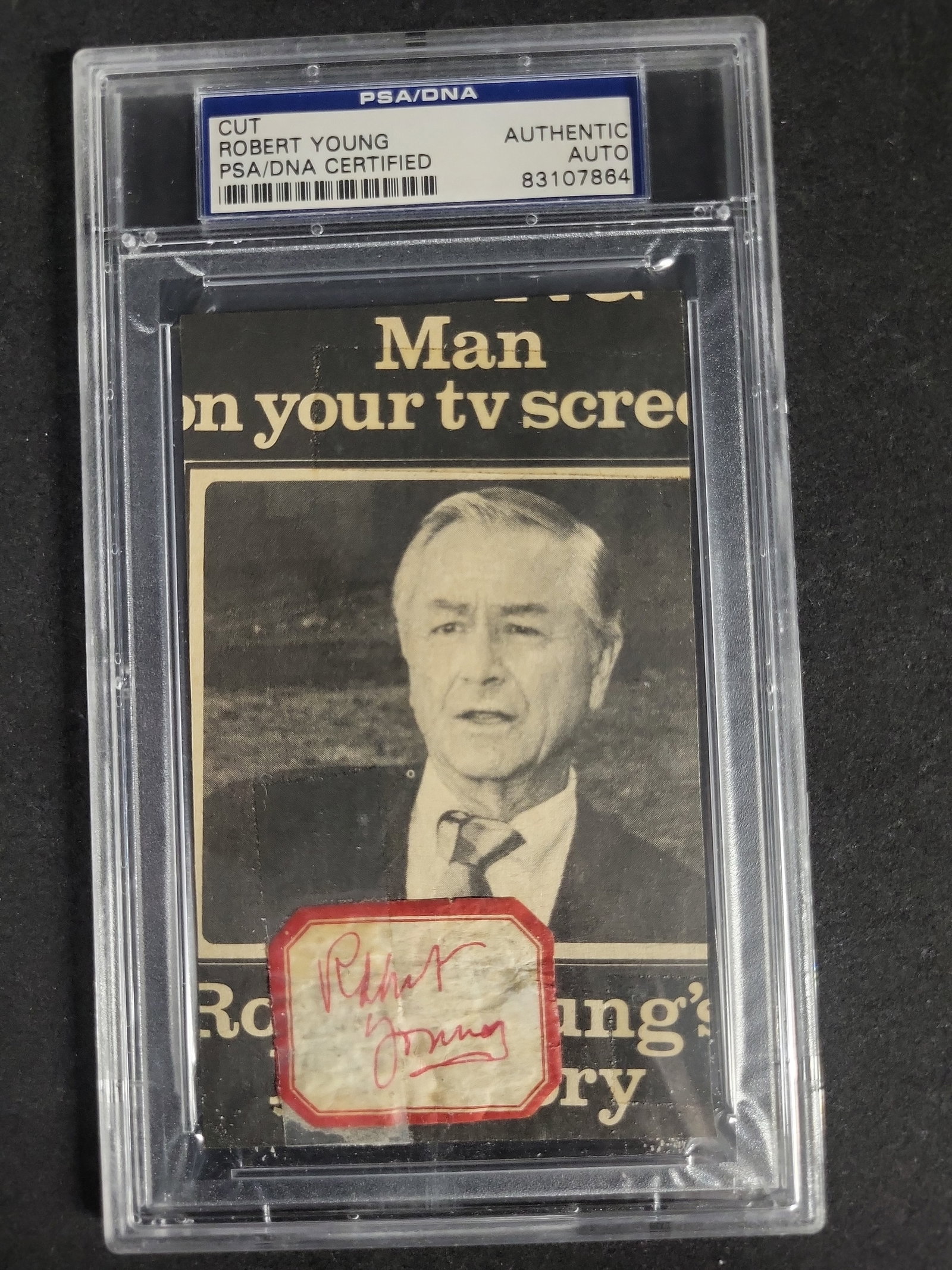 I04456 | Robert Young PSA/DNA Certified Autograph: IMPORTANT â€“ PLEASE REVIEW BEFORE BIDDING: Aeron House makes every effort to accurately identify and describe each lot; however, titles and descriptions may contain errors, omissions, or AI-a