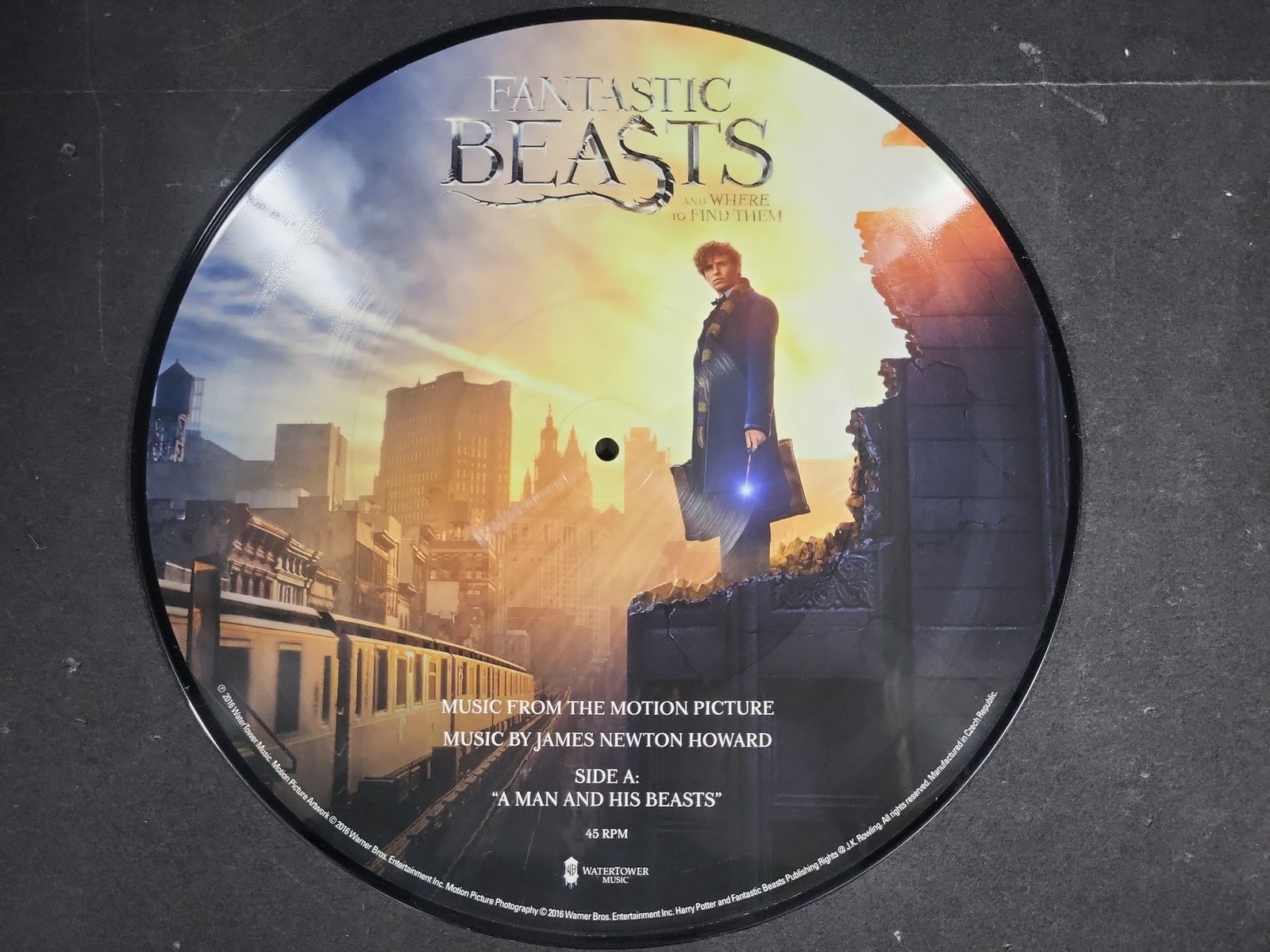 I04713 | Fantastic Beasts Soundtrack Picture Disc: IMPORTANT â€“ PLEASE REVIEW BEFORE BIDDING: Aeron House makes every effort to accurately identify and describe each lot; however, titles and descriptions may contain errors, omissions, or AI-a