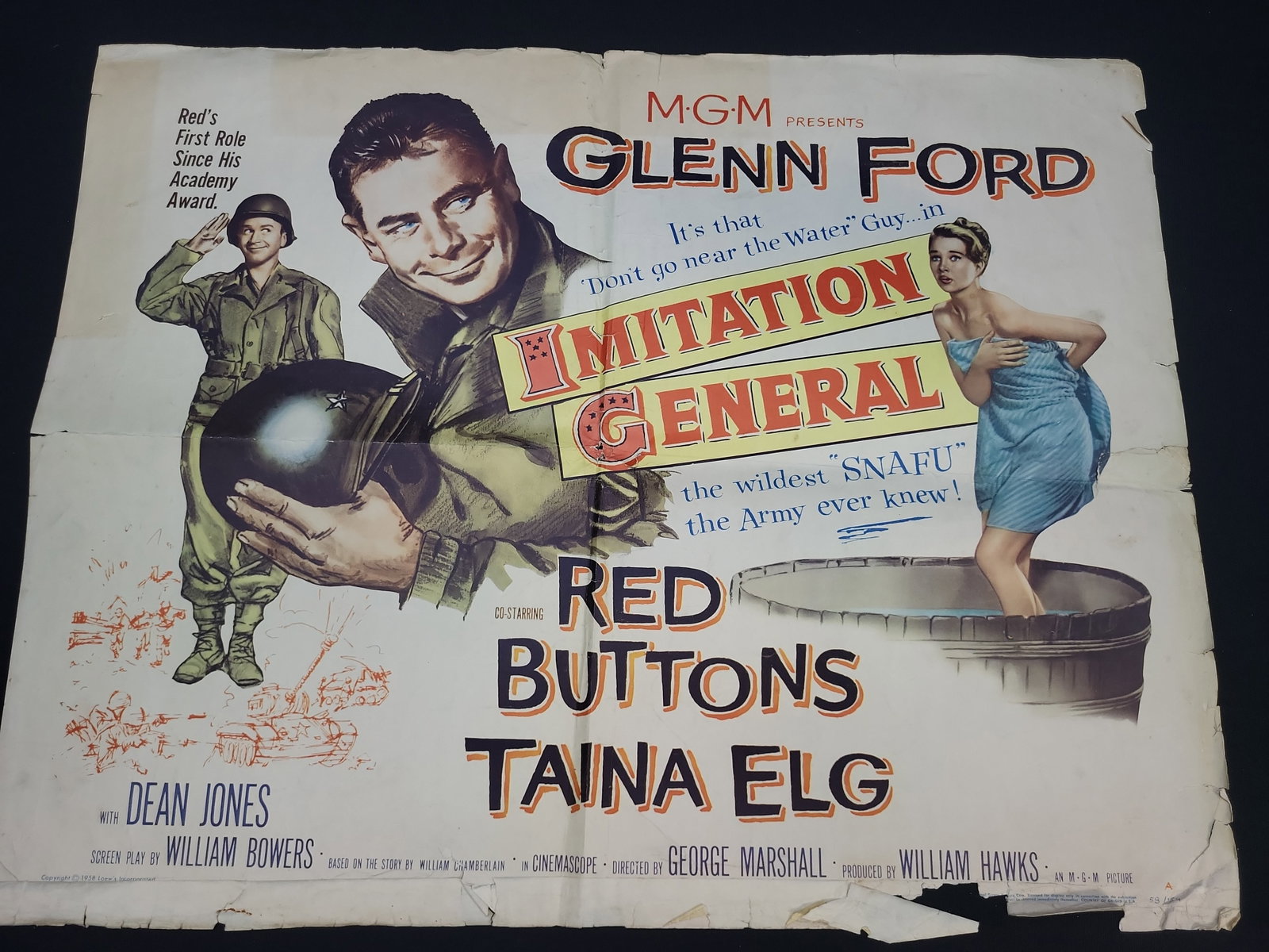 I04833 | 1958 Imitation General MGM Poster: IMPORTANT â€“ PLEASE REVIEW BEFORE BIDDING: Aeron House makes every effort to accurately identify and describe each lot; however, titles and descriptions may contain errors, omissions, or AI-a