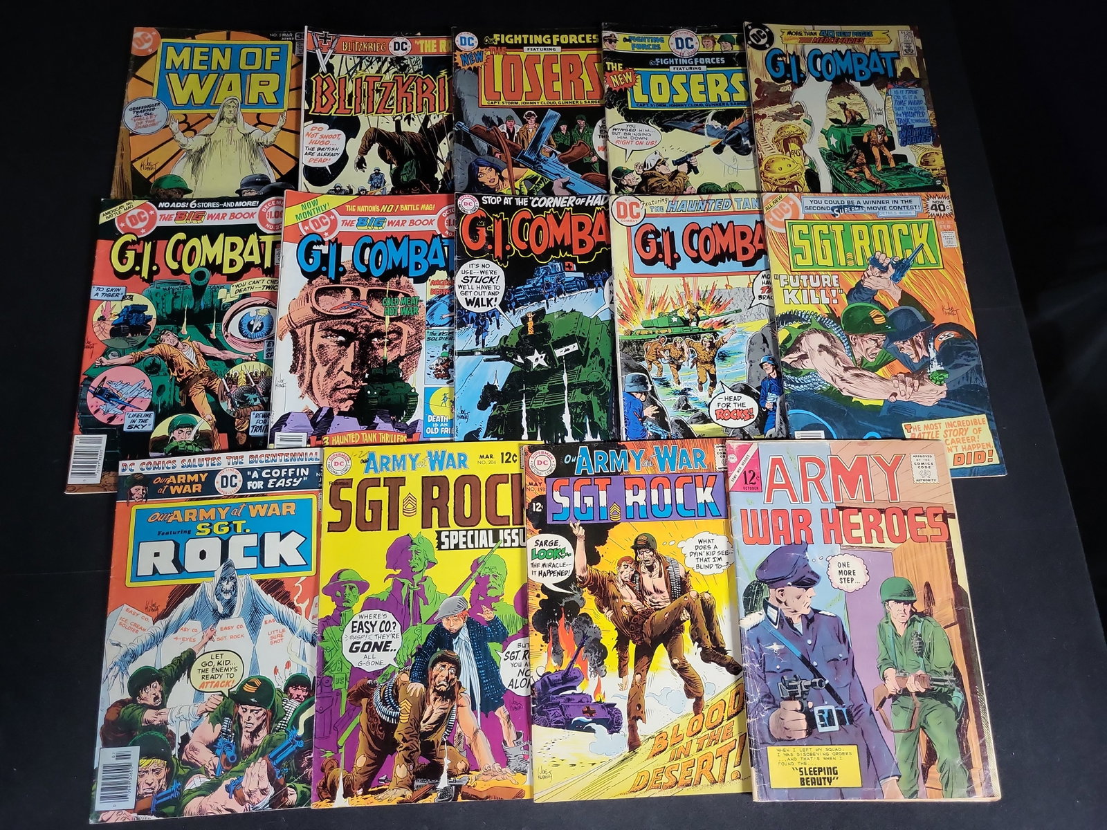 I04563 | Collection of DC Vintage War Comics: IMPORTANT â€“ PLEASE REVIEW BEFORE BIDDING: Aeron House makes every effort to accurately identify and describe each lot; however, titles and descriptions may contain errors, omissions, or AI-a