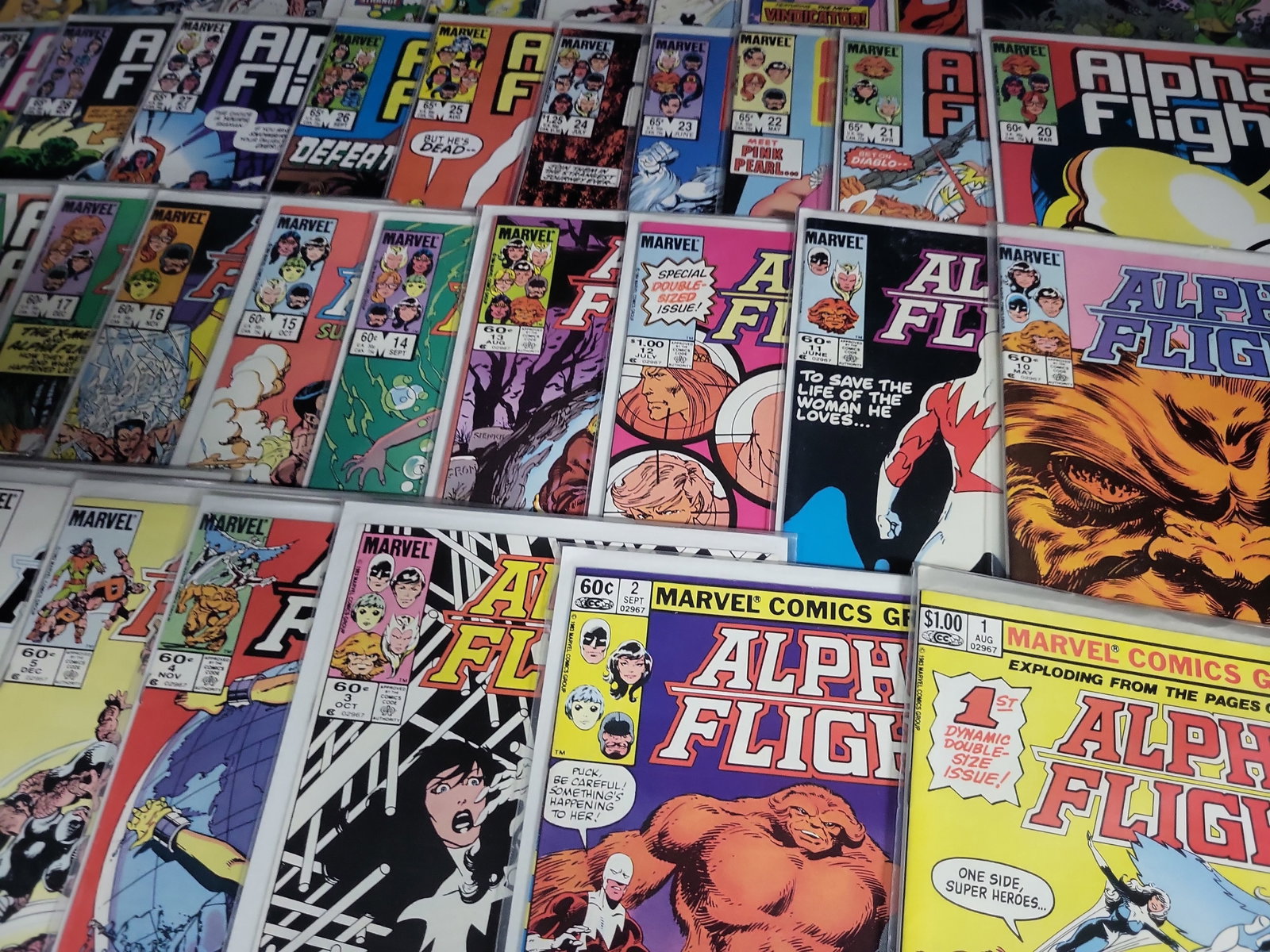 I04595 | Marvel Alpha Flight Comic Book Collection 1-50: IMPORTANT â€“ PLEASE REVIEW BEFORE BIDDING: Aeron House makes every effort to accurately identify and describe each lot; however, titles and descriptions may contain errors, omissions, or AI-a